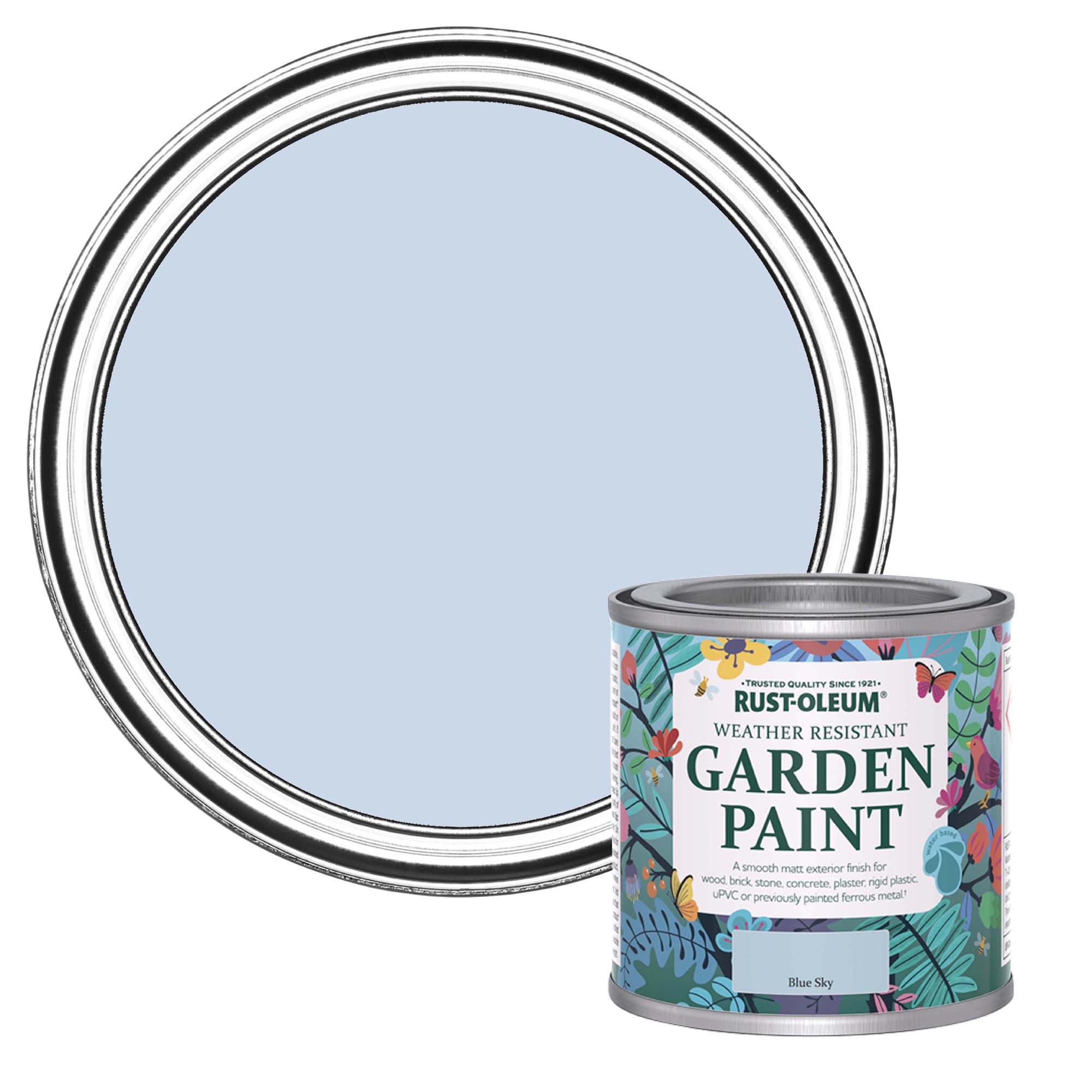 Rust-Oleum Blue Sky Matt Multi-surface Exterior Topcoat Paint, 125ml Tin