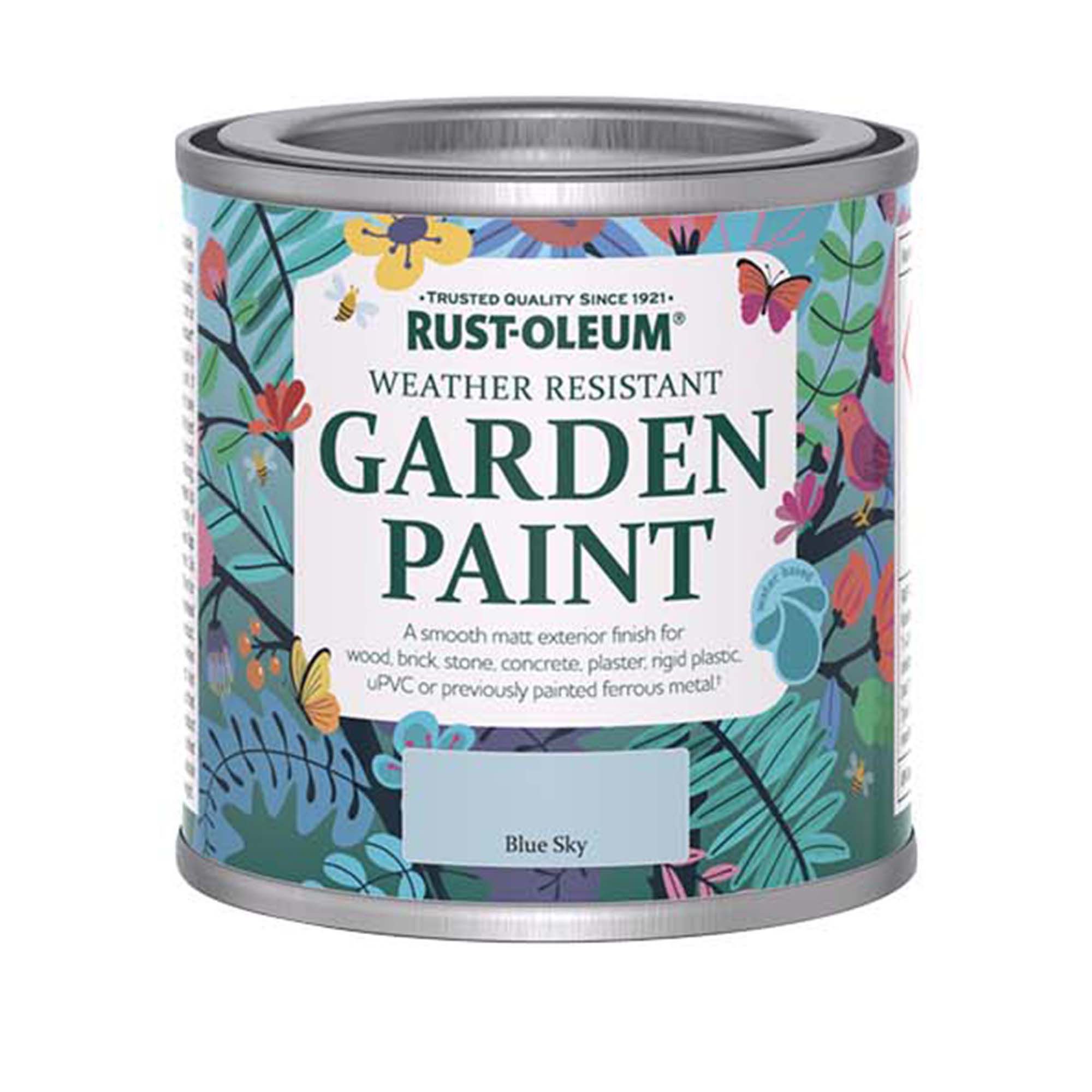 Rust-Oleum Blue Sky Matt Multi-surface Exterior Topcoat Paint, 125ml Tin