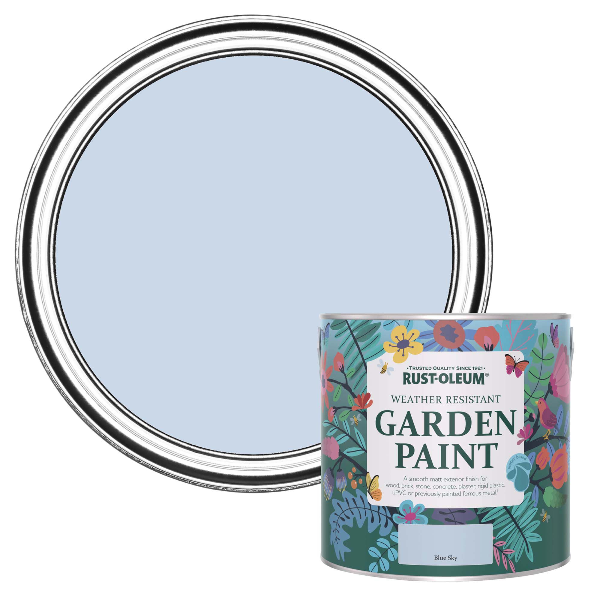 Rust-Oleum Blue Sky Matt Multi-surface Garden Paint, 2.5L Tin