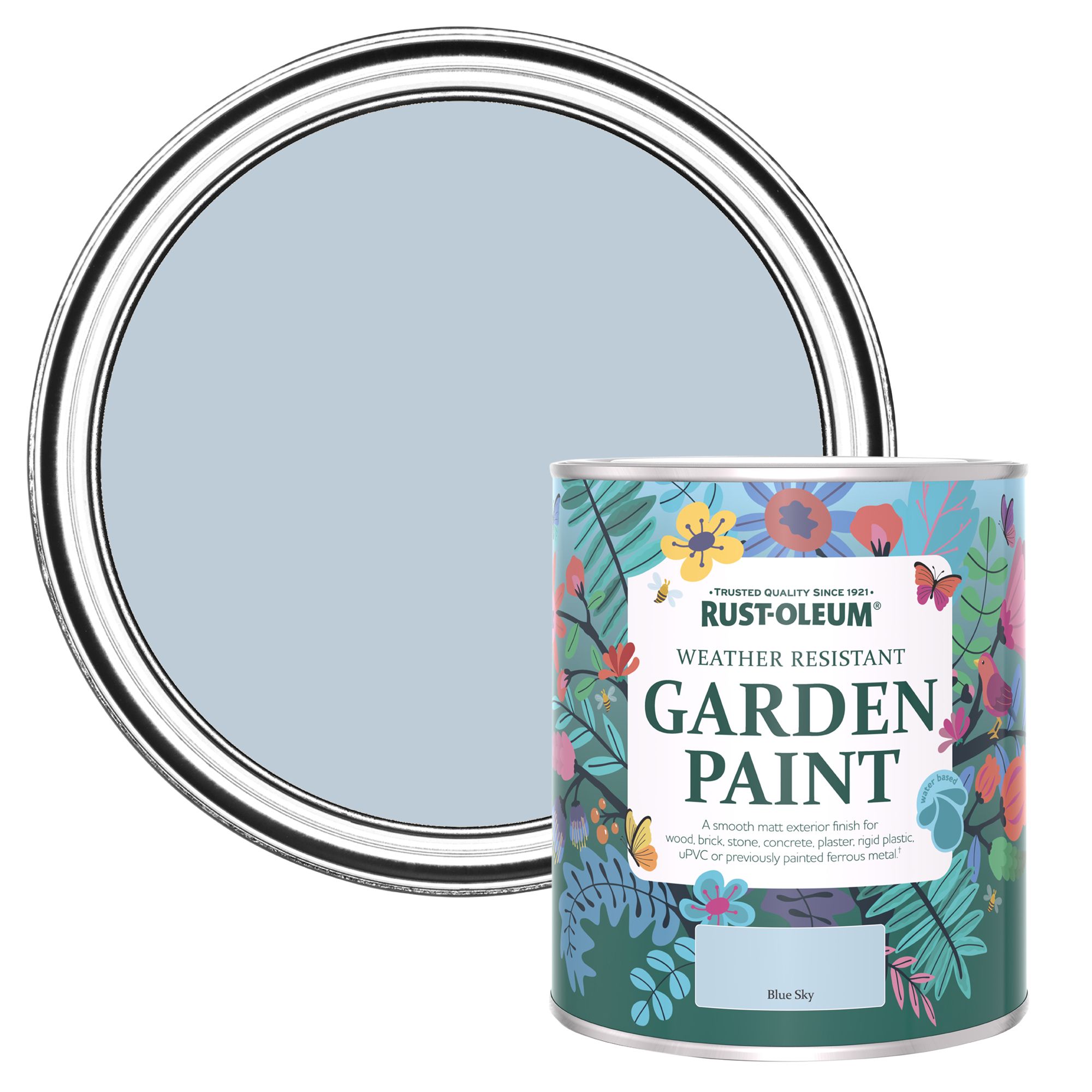 Rust-Oleum Blue Sky Matt Multi-surface Garden Paint, 750ml Tin