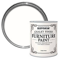 Rust-Oleum Chalk white Chalky effect Matt Furniture paint, 125ml