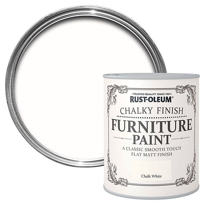 Rust-Oleum Matt Furniture Paint Chalk White - 750ml