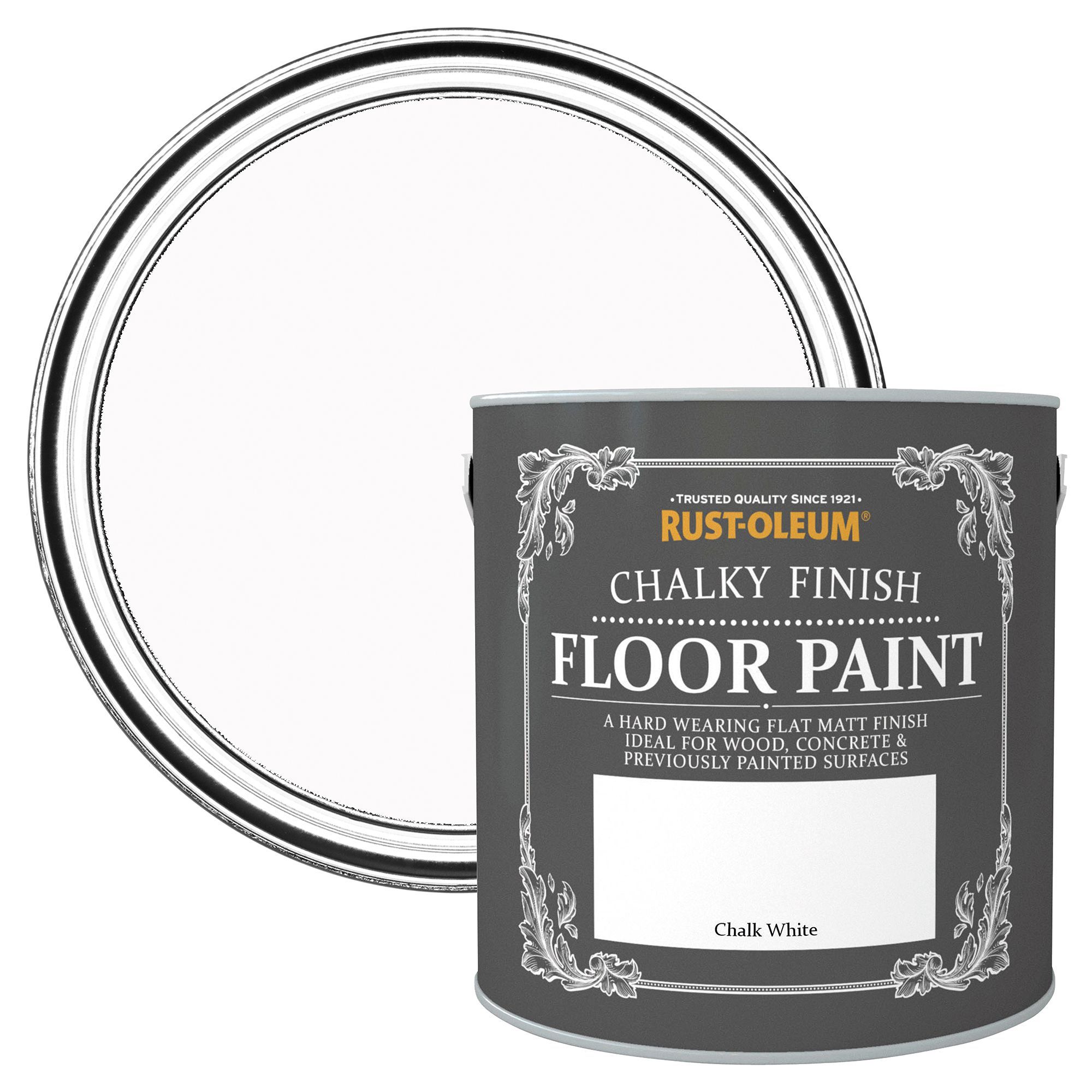 RustOleum Chalk white Chalky Matt Floor paint 2.5L DIY at B&Q
