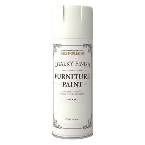 Rust-Oleum Chalk white Flat matt Furniture paint, 400ml Spray can