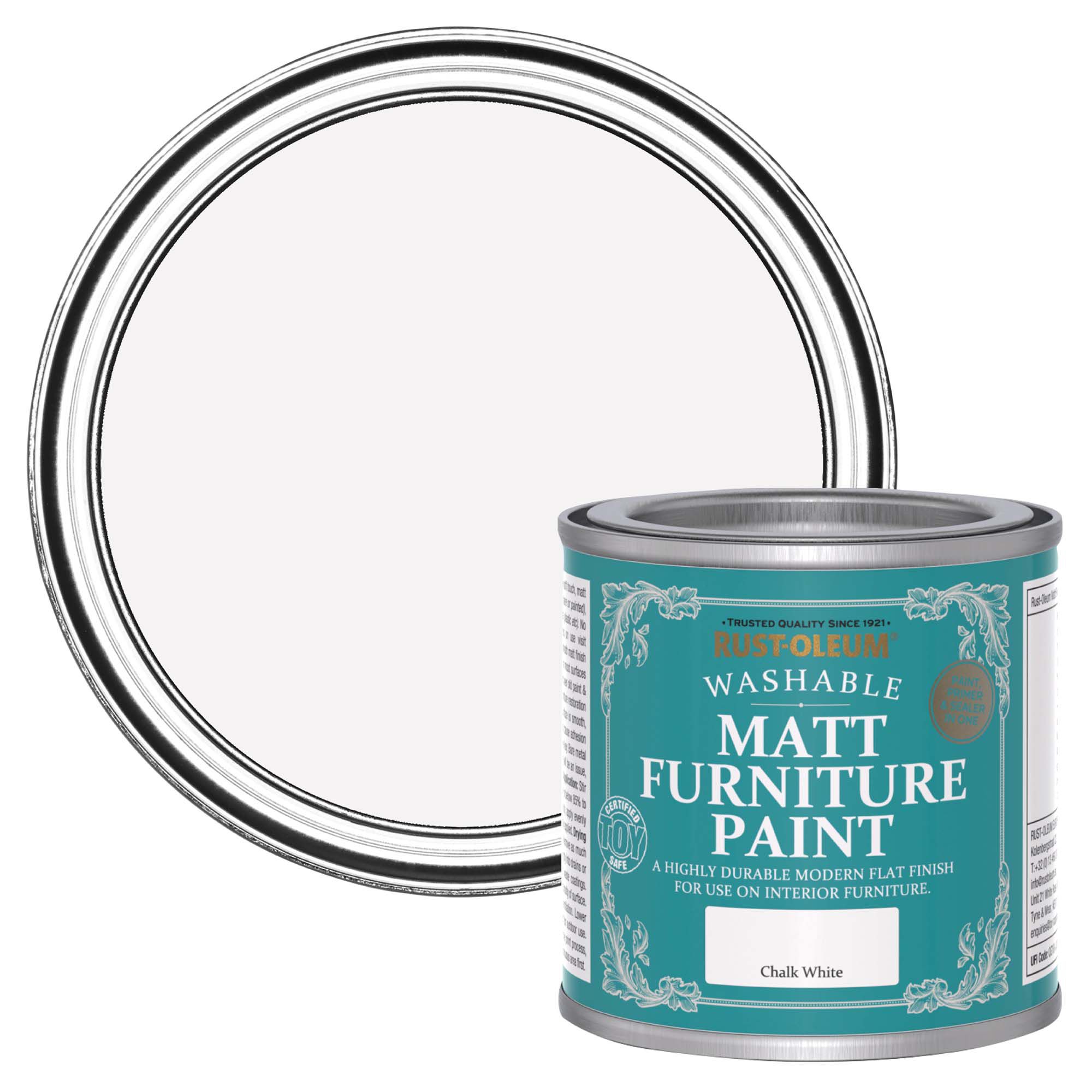 RustOleum Chalk White Matt Furniture paint, 125ml DIY at B&Q