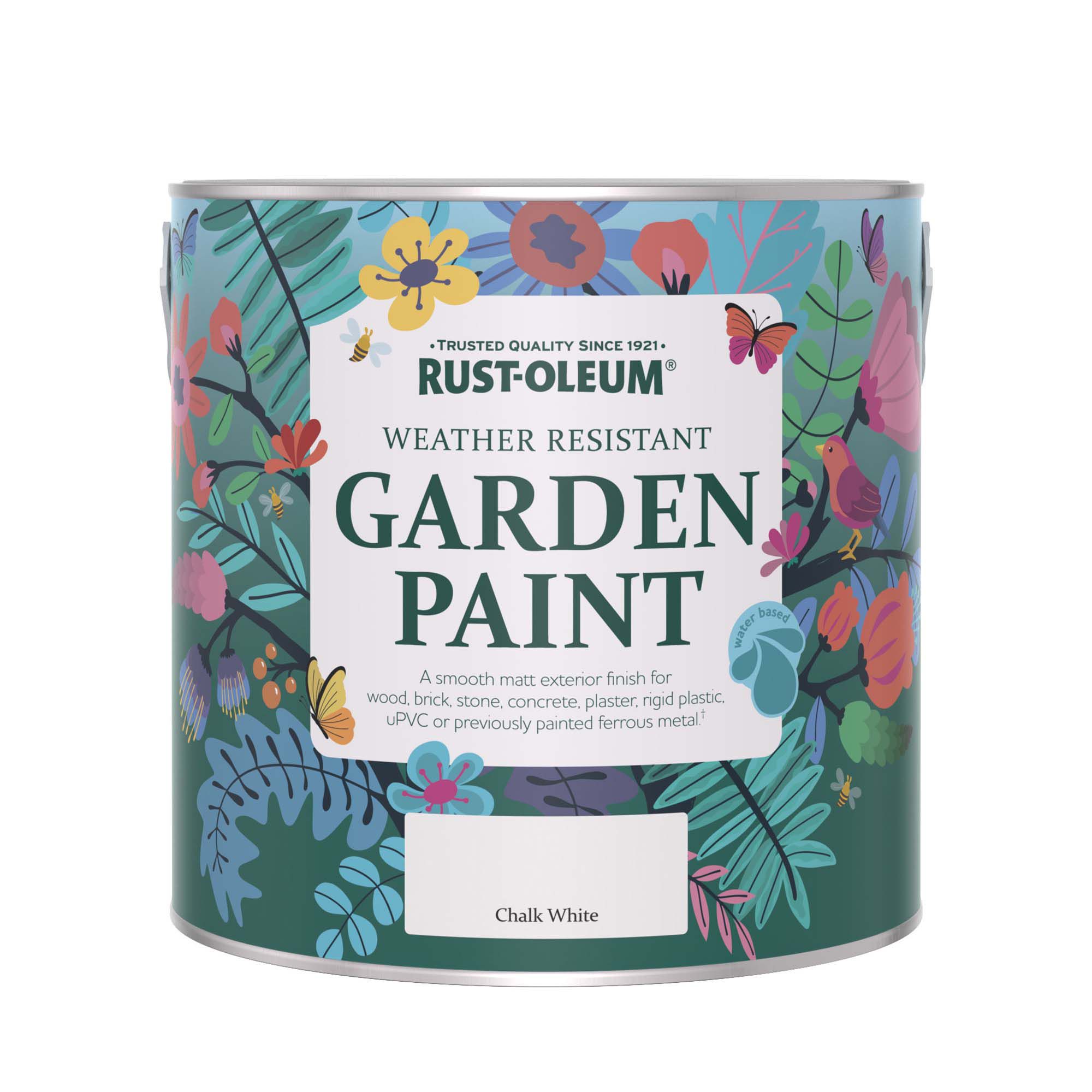 Rust-Oleum Chalk White Matt Multi-surface Exterior Topcoat Paint, 2.5L Tin