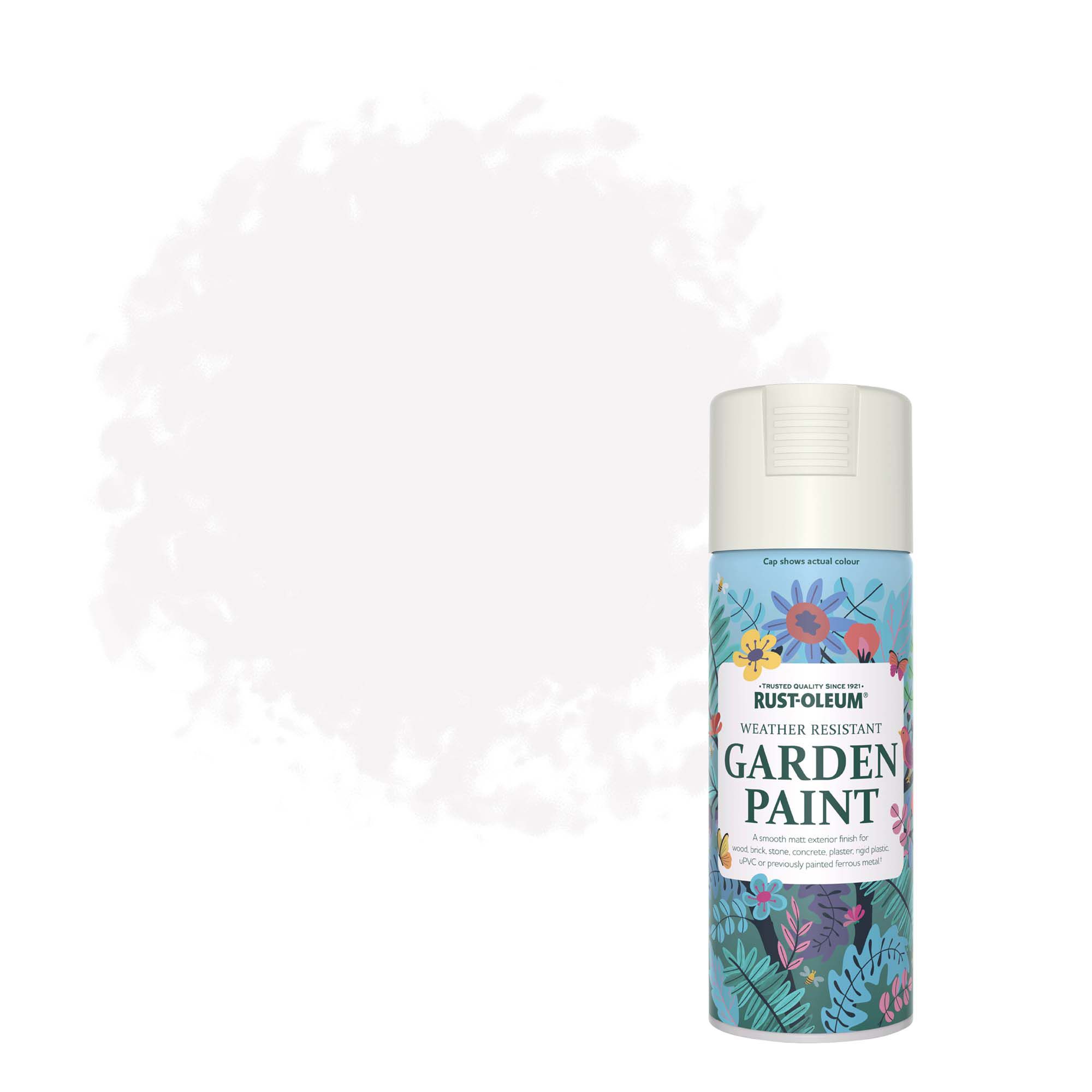 Rust-Oleum Chalk White Matt Multi-surface Exterior Topcoat Paint, 400ml Spray can