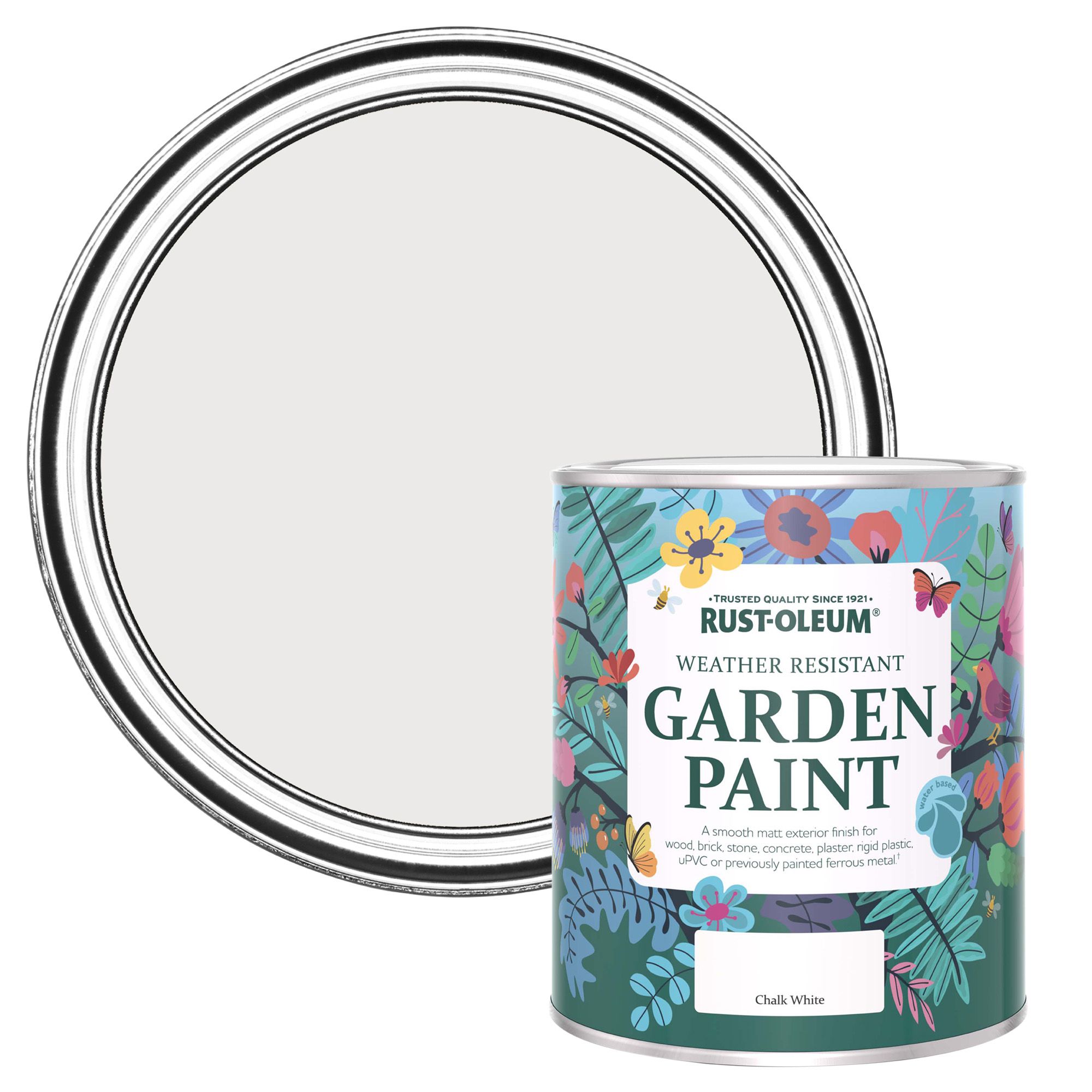 Rust-Oleum Chalk White Matt Multi-surface Exterior Topcoat Paint, 750ml Tin