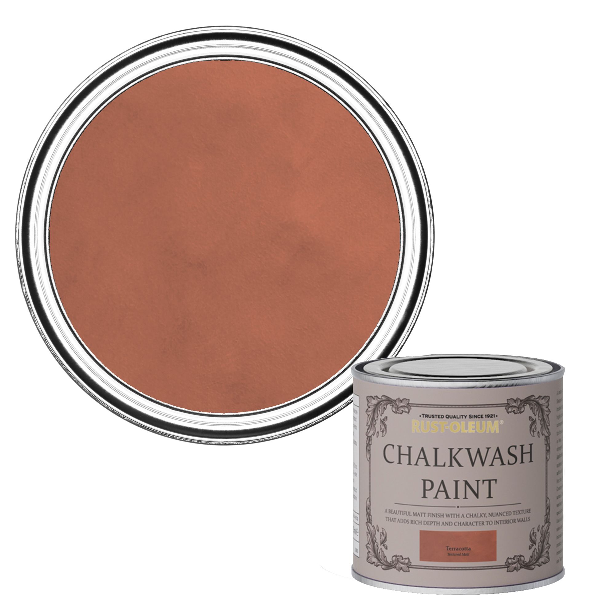 RustOleum Chalkwash Terracotta Flat matt Emulsion paint 125ml DIY at B&Q
