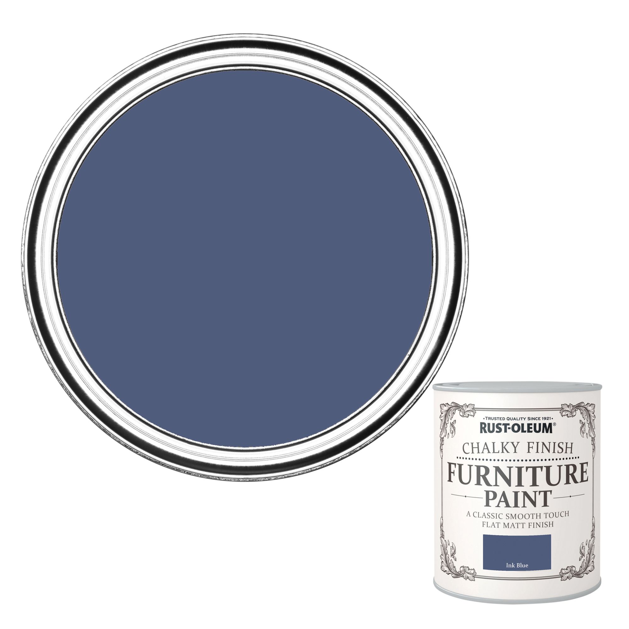 Rust-Oleum Chalky Finish Ink blue Flat matt Furniture paint, 750ml