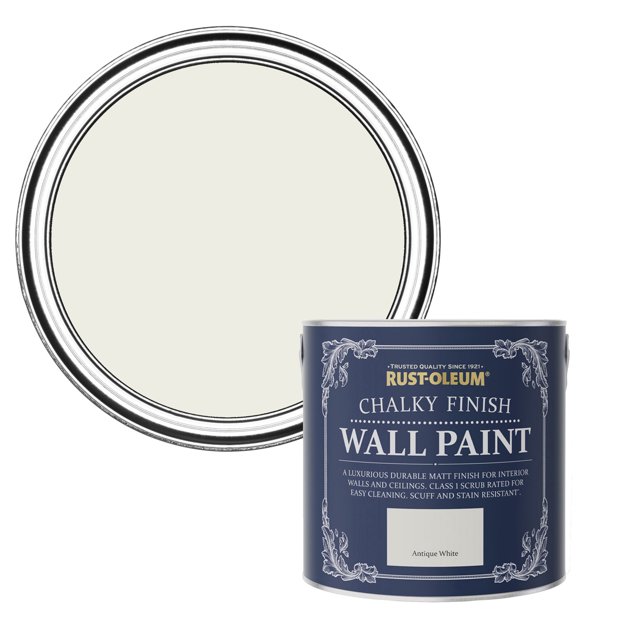 Rust-Oleum Chalky Finish Wall Antique White Flat Matt Emulsion Paint, 2.5L  | Diy At B&Q