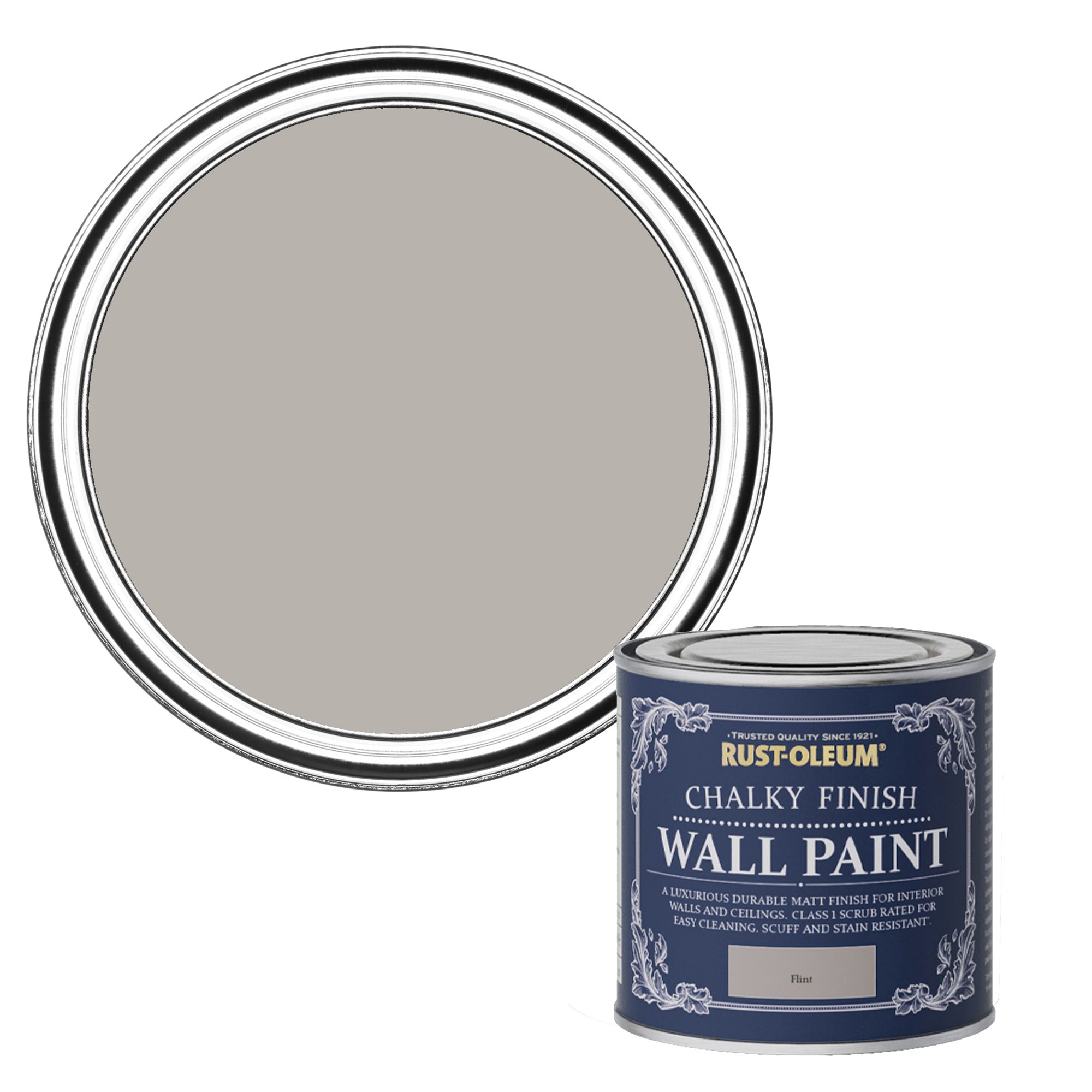 RustOleum Chalky Finish Wall Flint Flat matt Emulsion paint, 125ml