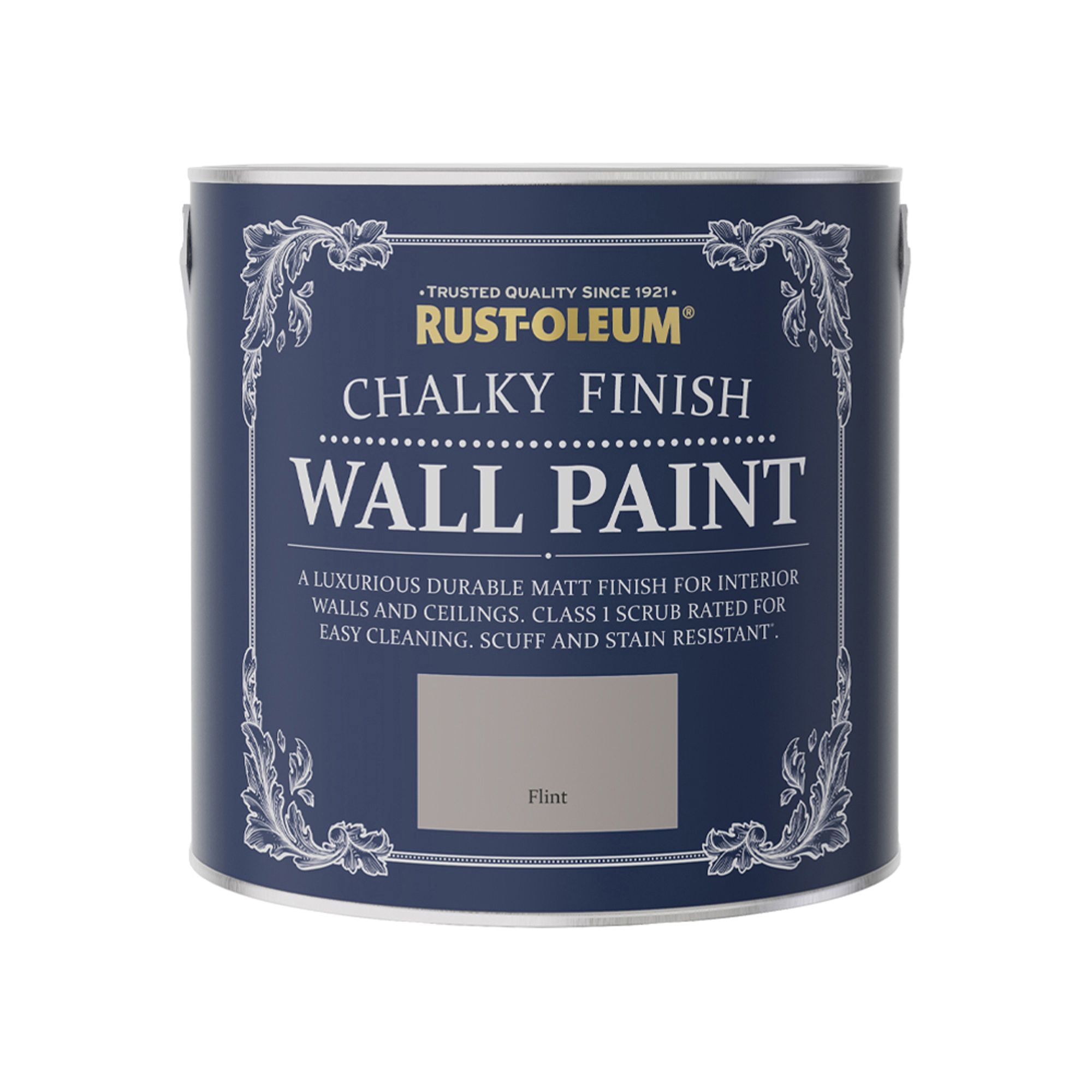 Rust-Oleum Chalky Finish Wall Flint Flat matt Emulsion paint, 2.5L