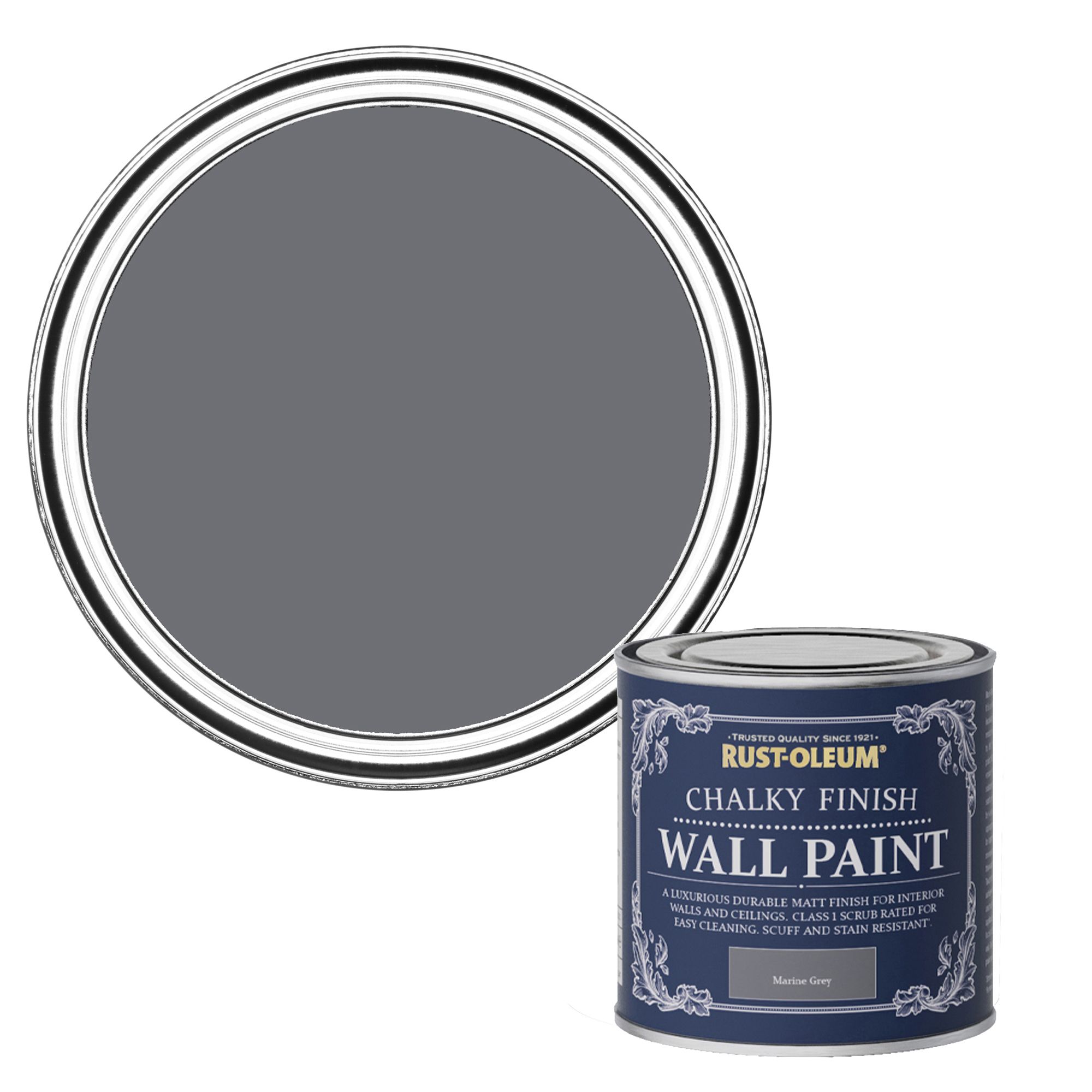 RustOleum Chalky Finish Wall Marine grey Flat matt Emulsion paint