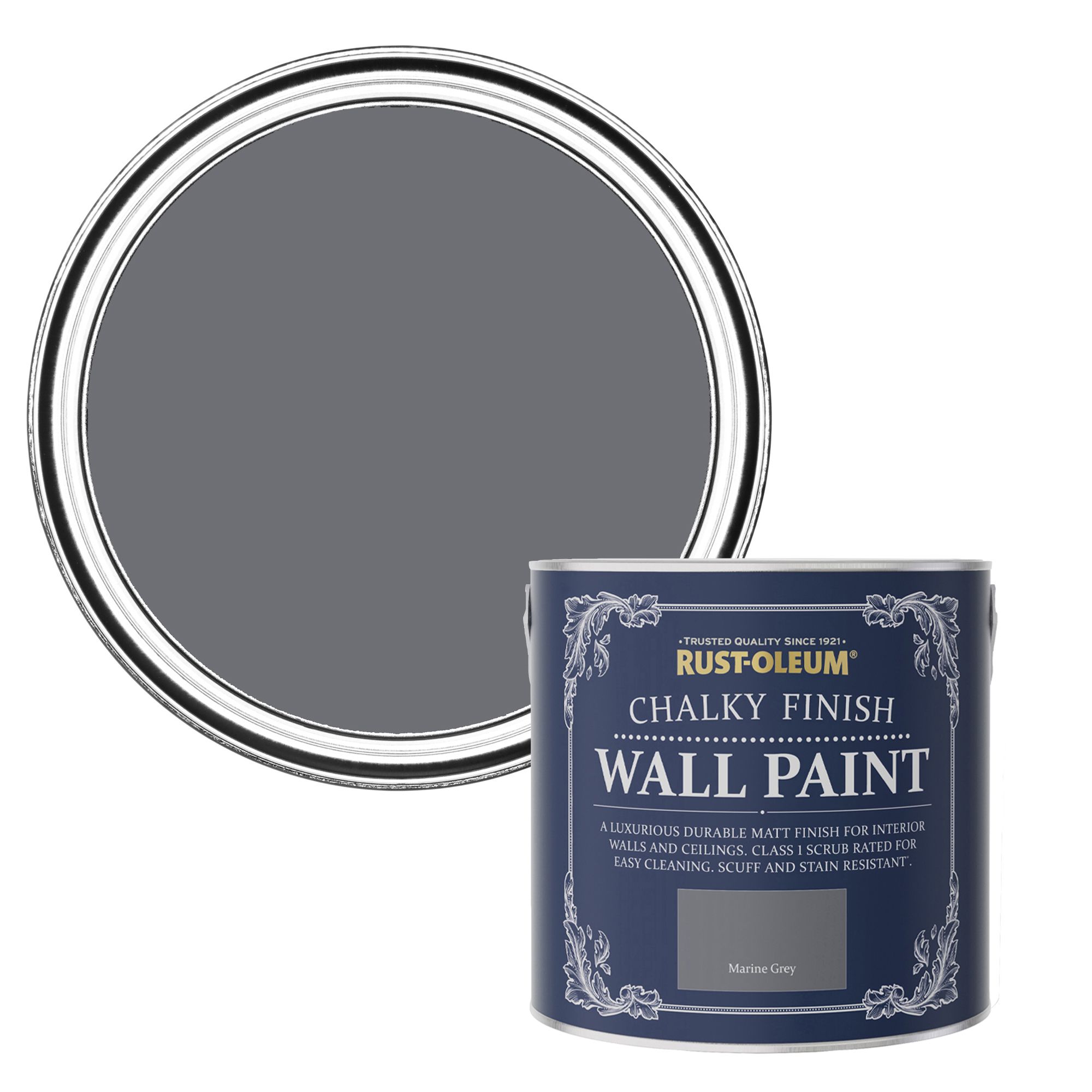 Rust-Oleum Chalky Finish Wall Marine grey Flat matt Emulsion paint, 2.5L