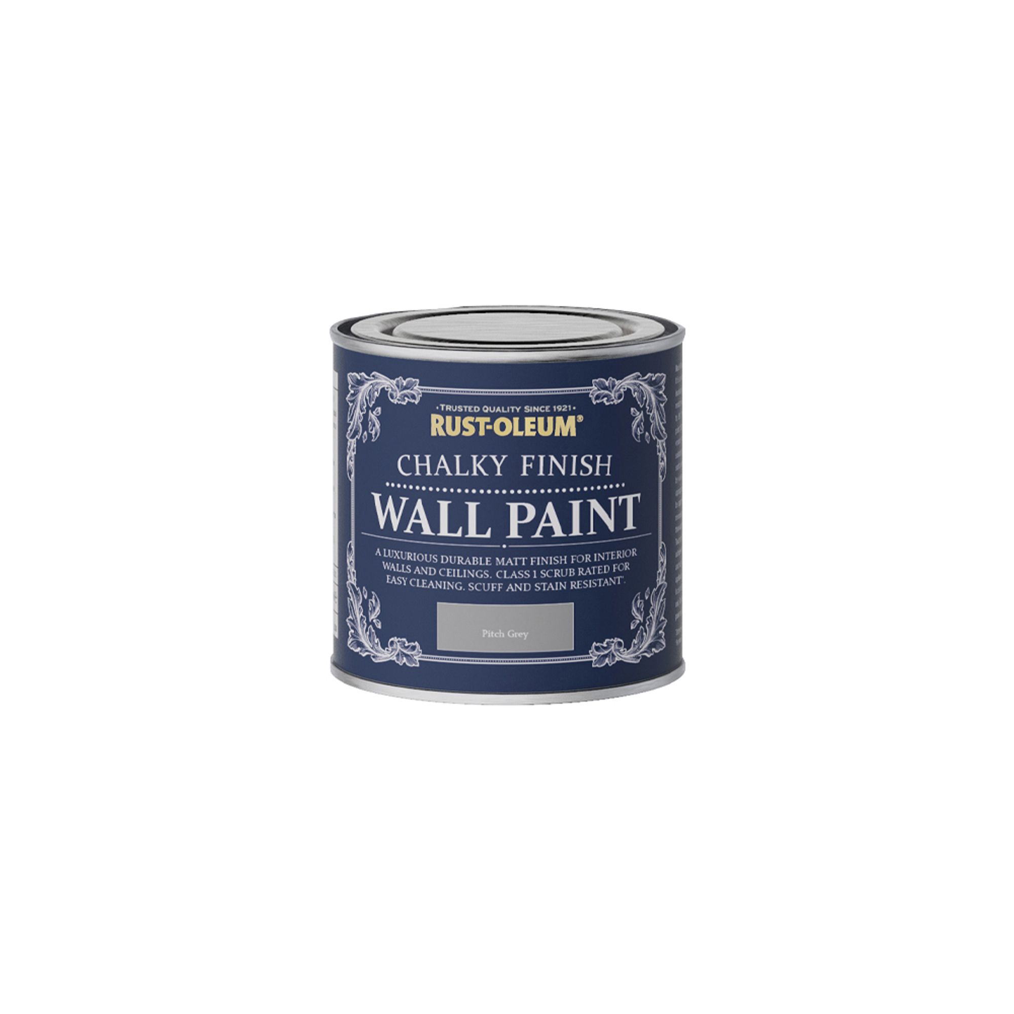 Rust-Oleum Chalky Finish Wall Pitch grey Flat matt Emulsion paint, 125ml