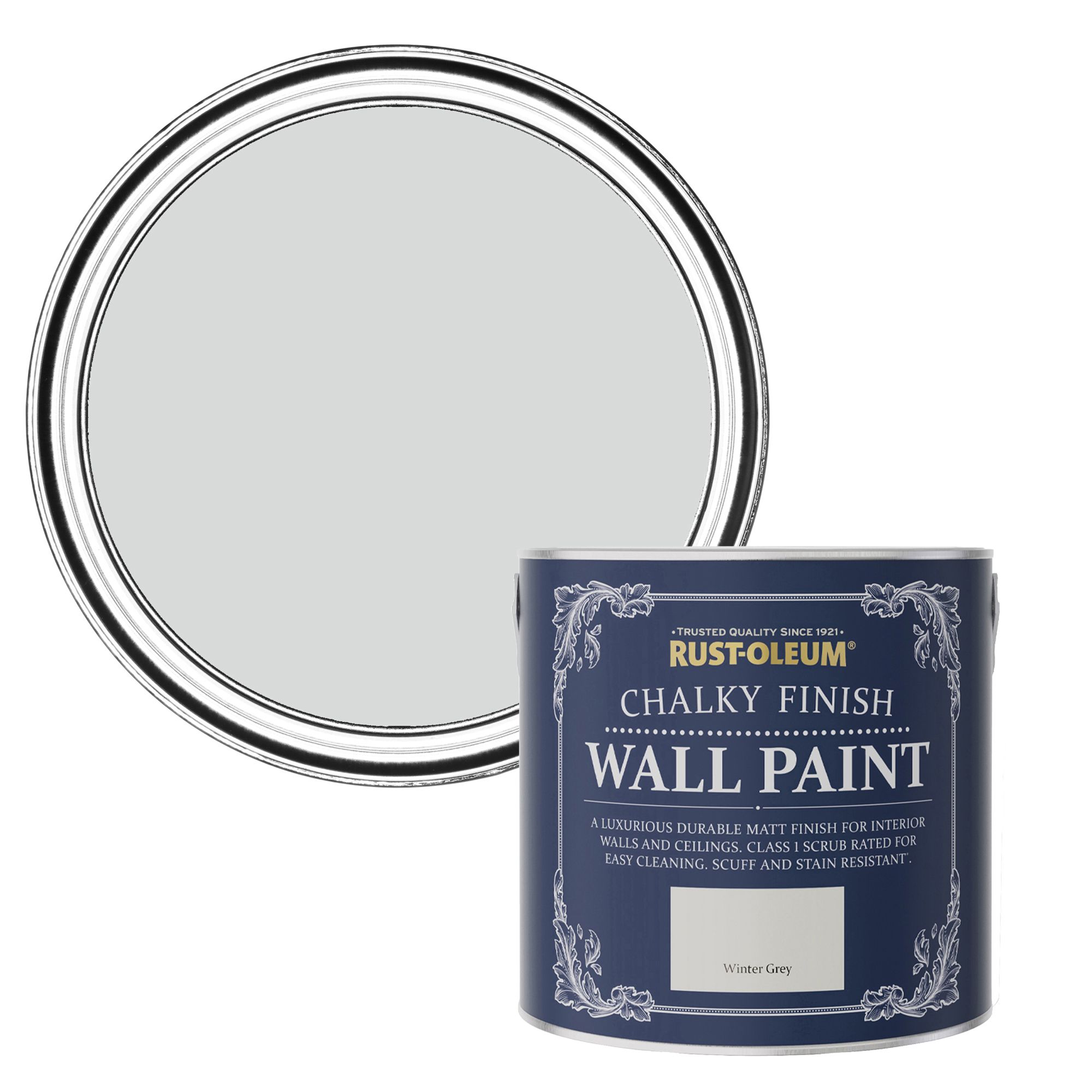 RustOleum Chalky Finish Wall Winter grey Flat matt 2.5L DIY at B&Q