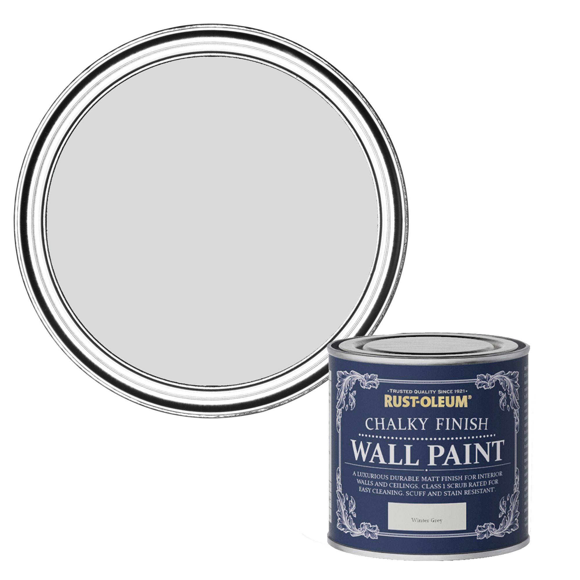 RustOleum Chalky Finish Wall Winter grey Flat matt Emulsion paint
