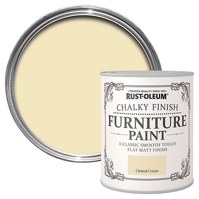 Rust-Oleum Clotted cream Chalky effect Matt Furniture paint, 125ml