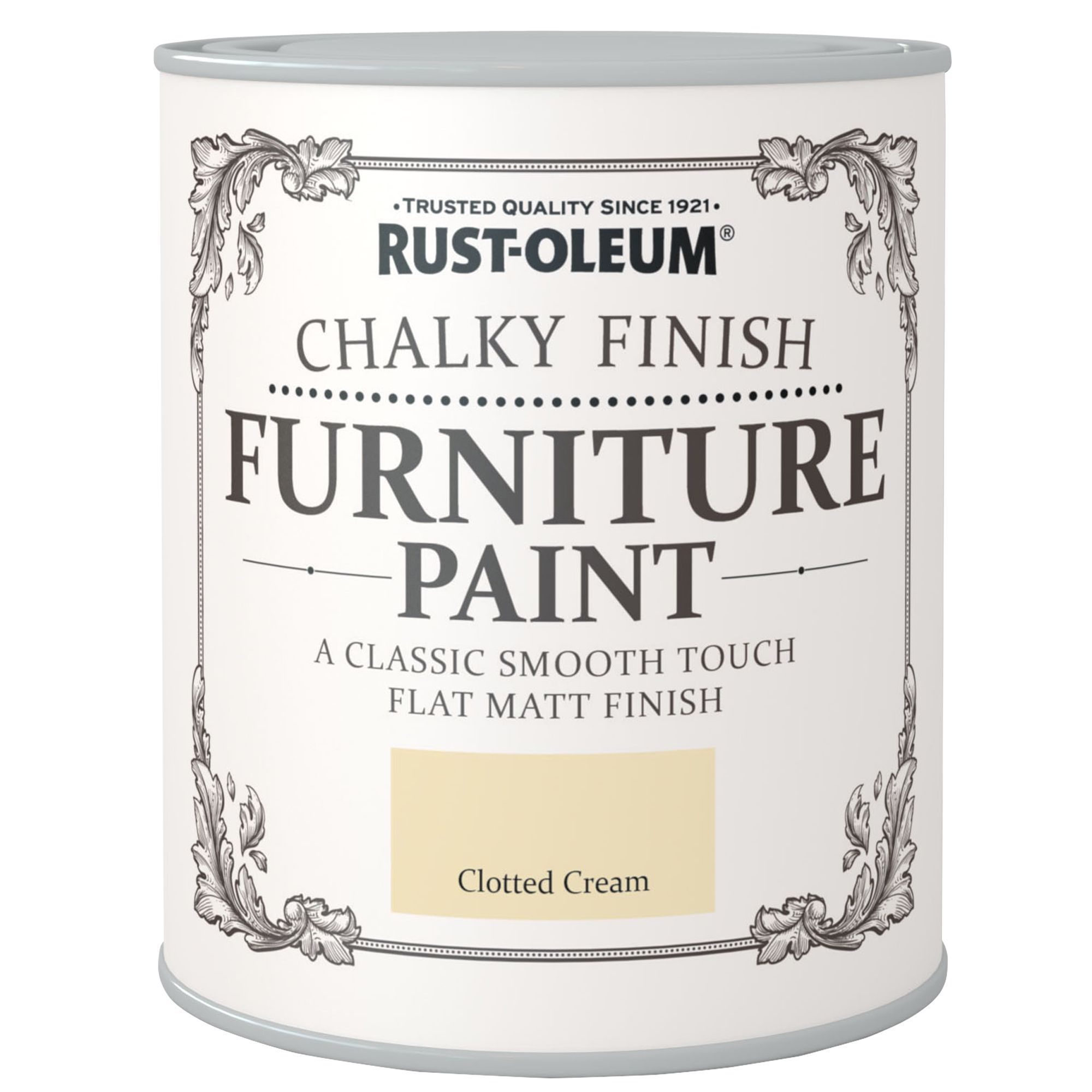 Rust-Oleum Clotted cream Flat matt Furniture paint, 2.5L Tin
