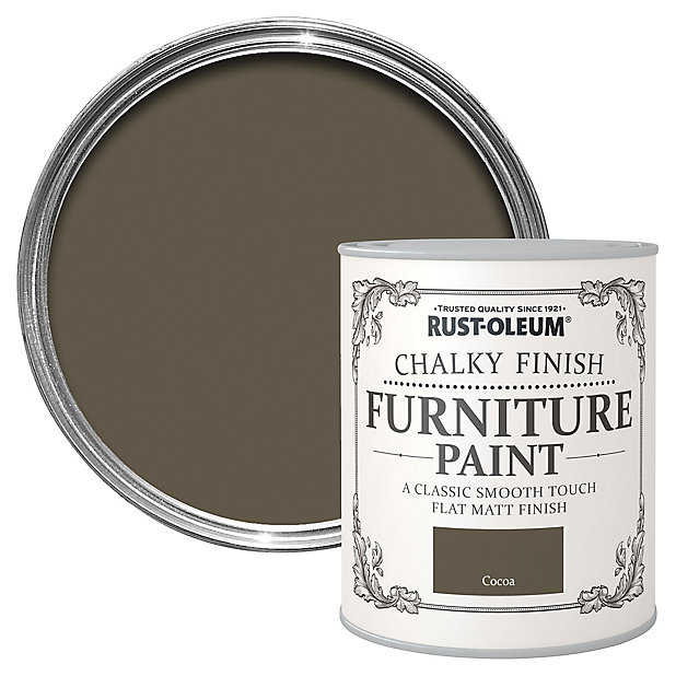 Rust Oleum Cocoa Chalky Effect Matt Furniture Paint 750ml Diy At B Q - Rustoleum Chalky Finish Furniture Paint Colour Chart