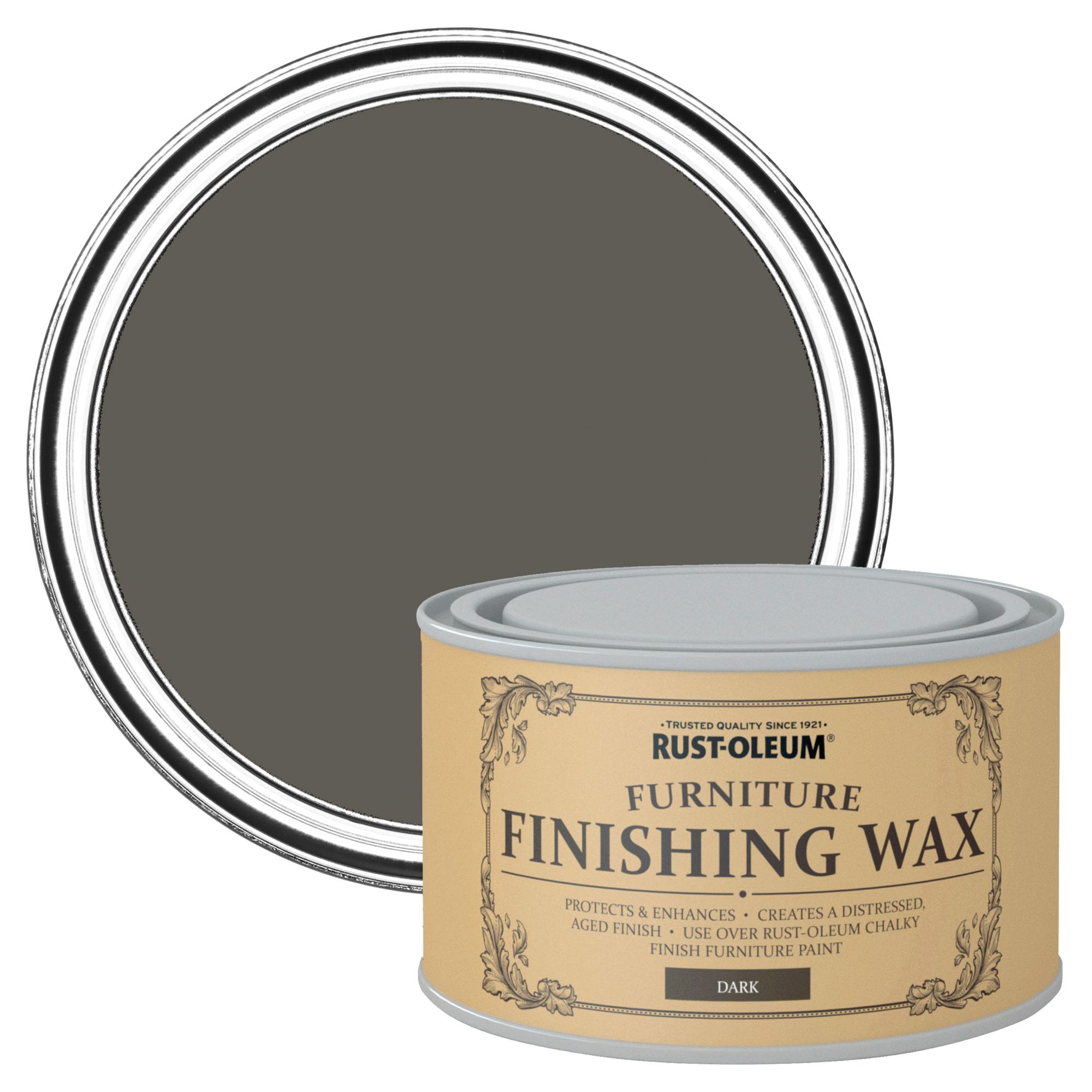 Rust Oleum Dark Brown Matt Furniture Wax Finishing Wax 0 4l Diy At B Q