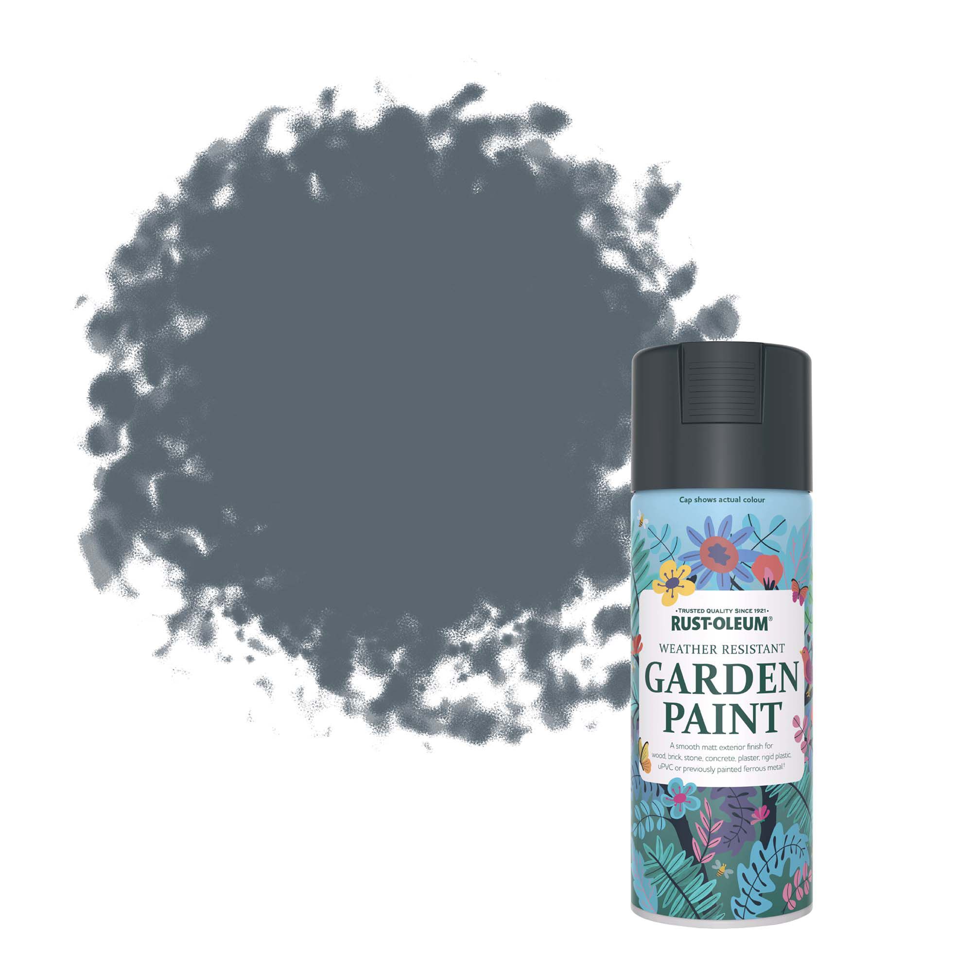 Rust-Oleum Evening Blue Matt Multi-surface Exterior Topcoat Paint, 400ml Spray can