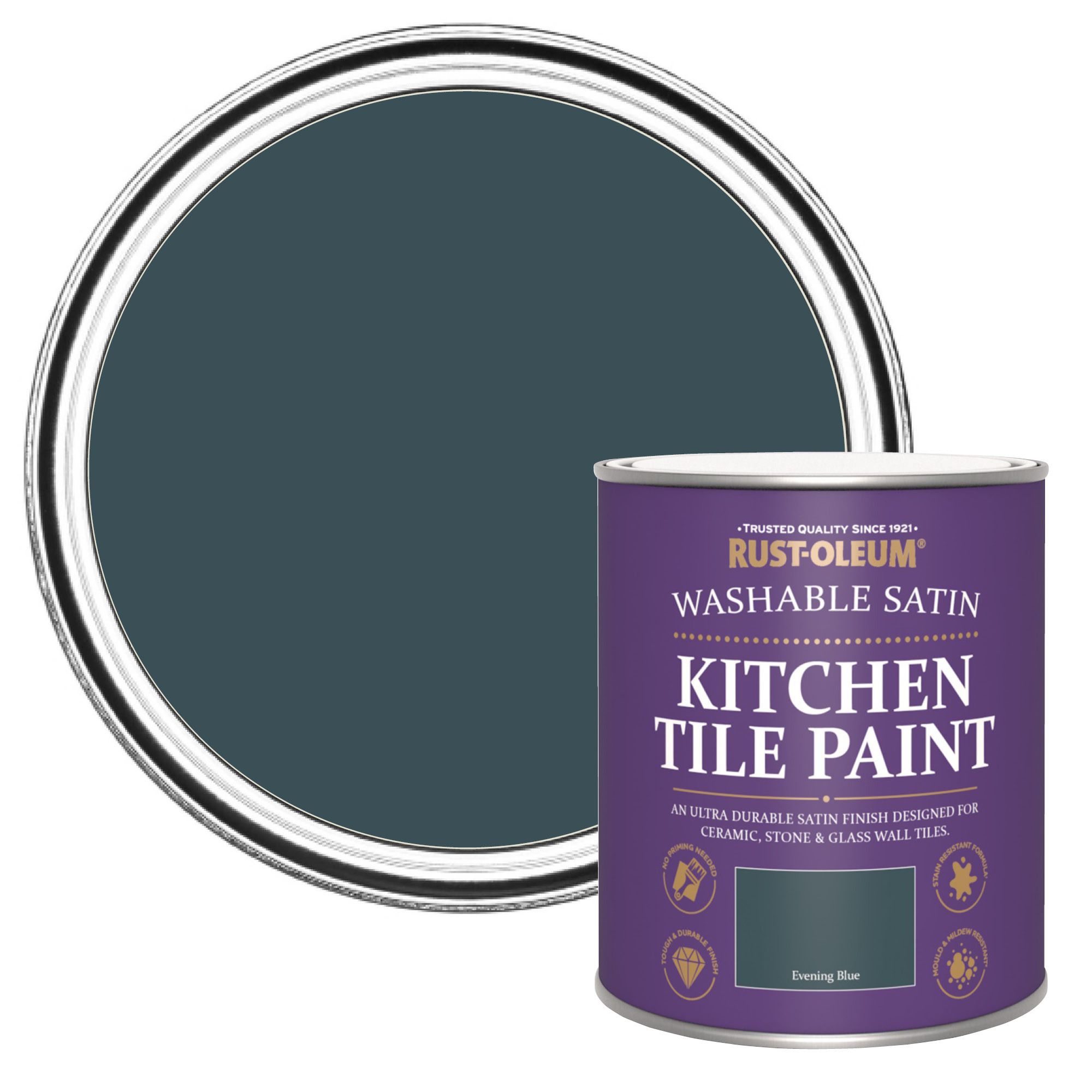 RustOleum Evening Blue Satin Kitchen Wall tile & panelling paint