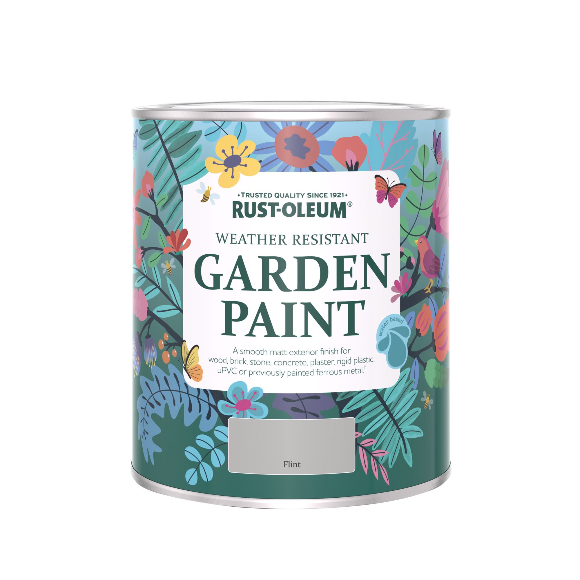 Rust-Oleum Flint Matt Multi-surface Exterior Topcoat Paint, 750ml Tin