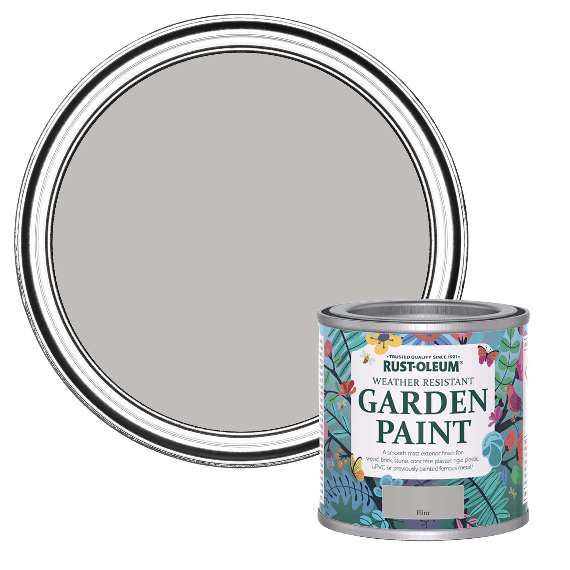 Rust-Oleum Flint Matt Multi-surface Garden Paint, 125ml Tin