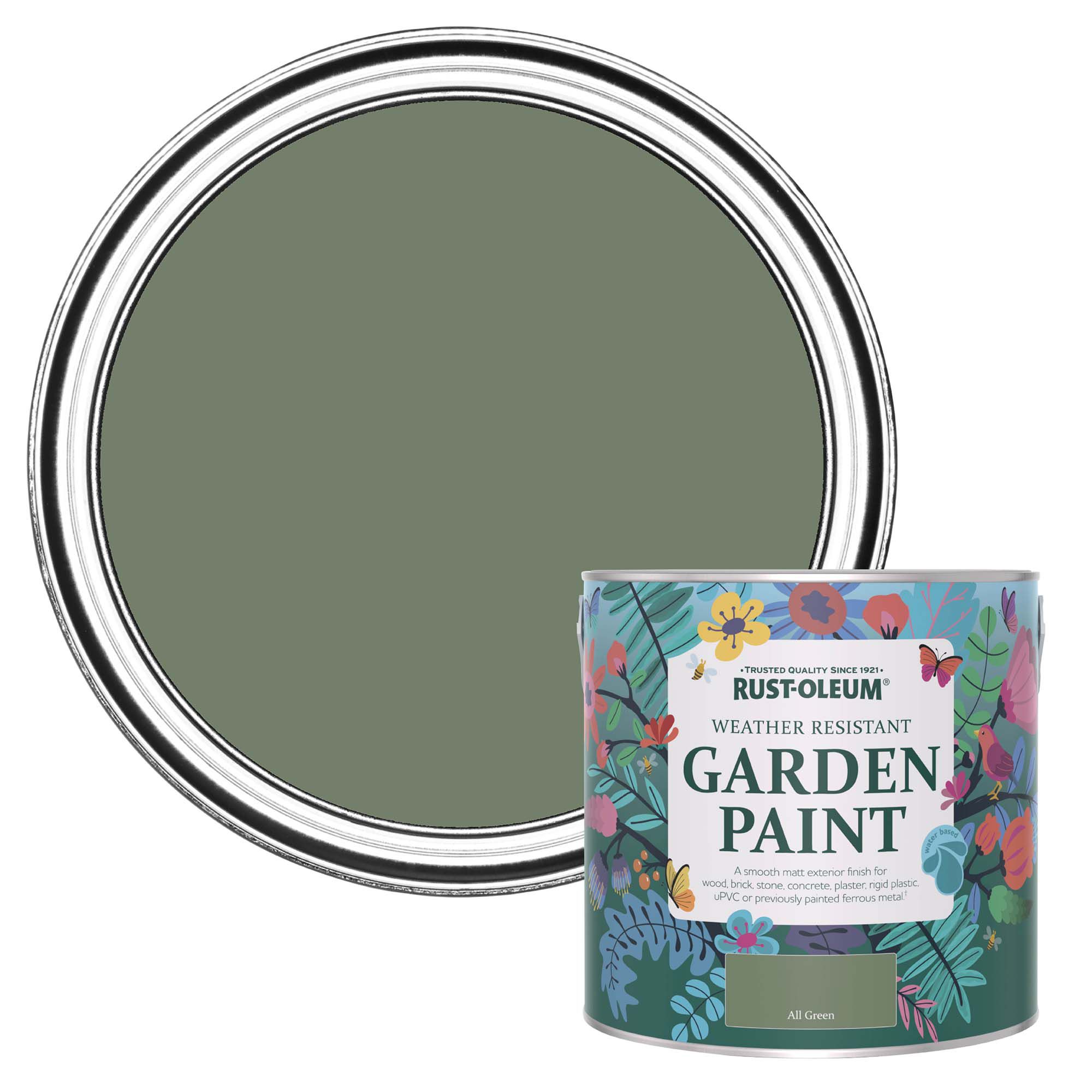 RustOleum Garden Paint All Green Matt Multisurface Garden Paint, 2.5L