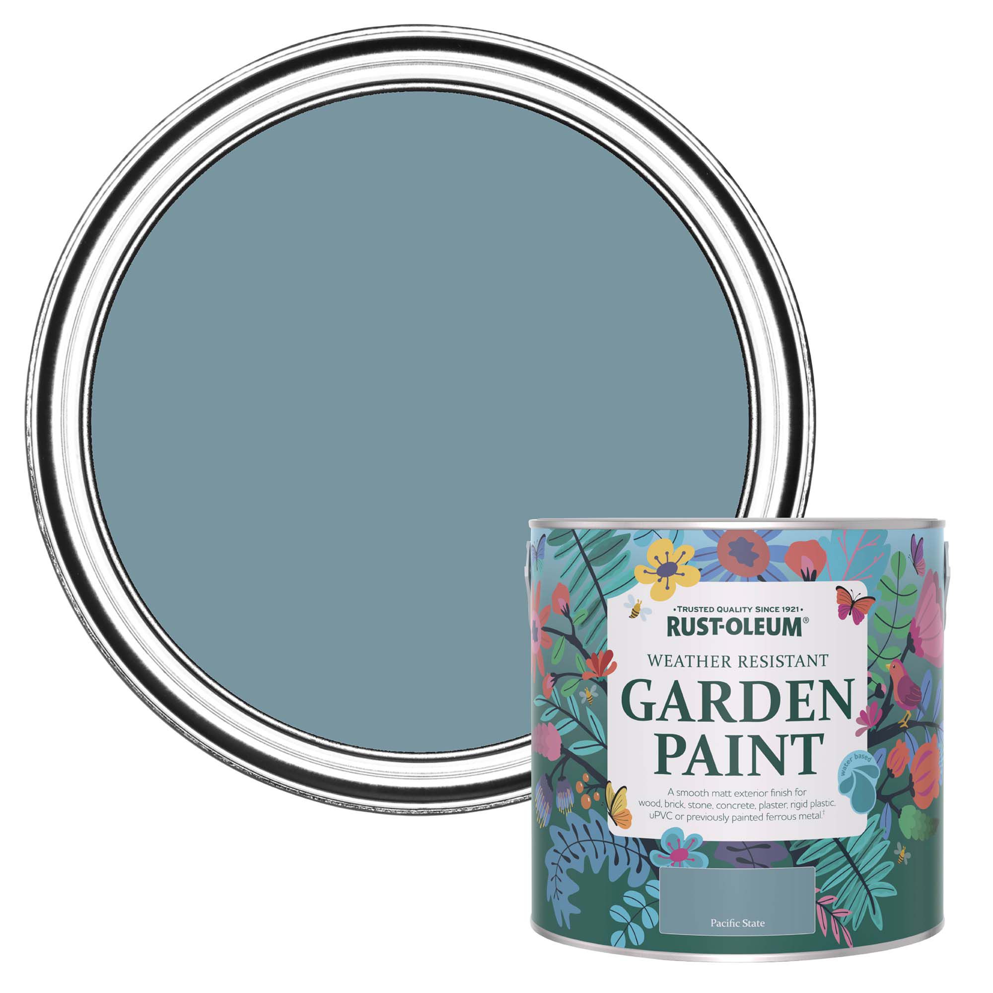 Rust-Oleum Garden Paint Pacific State Matt Multi-surface Garden Paint, 2.5L Tin