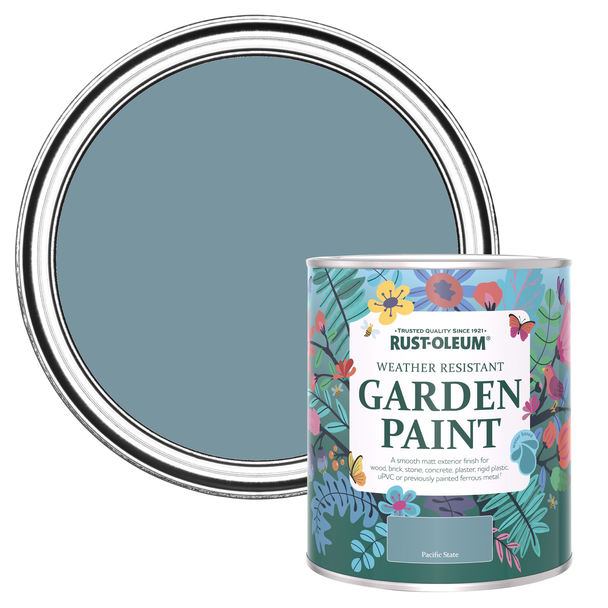 Rust-Oleum Garden Paint Pacific State Matt Multi-surface Garden Paint, 750ml Tin