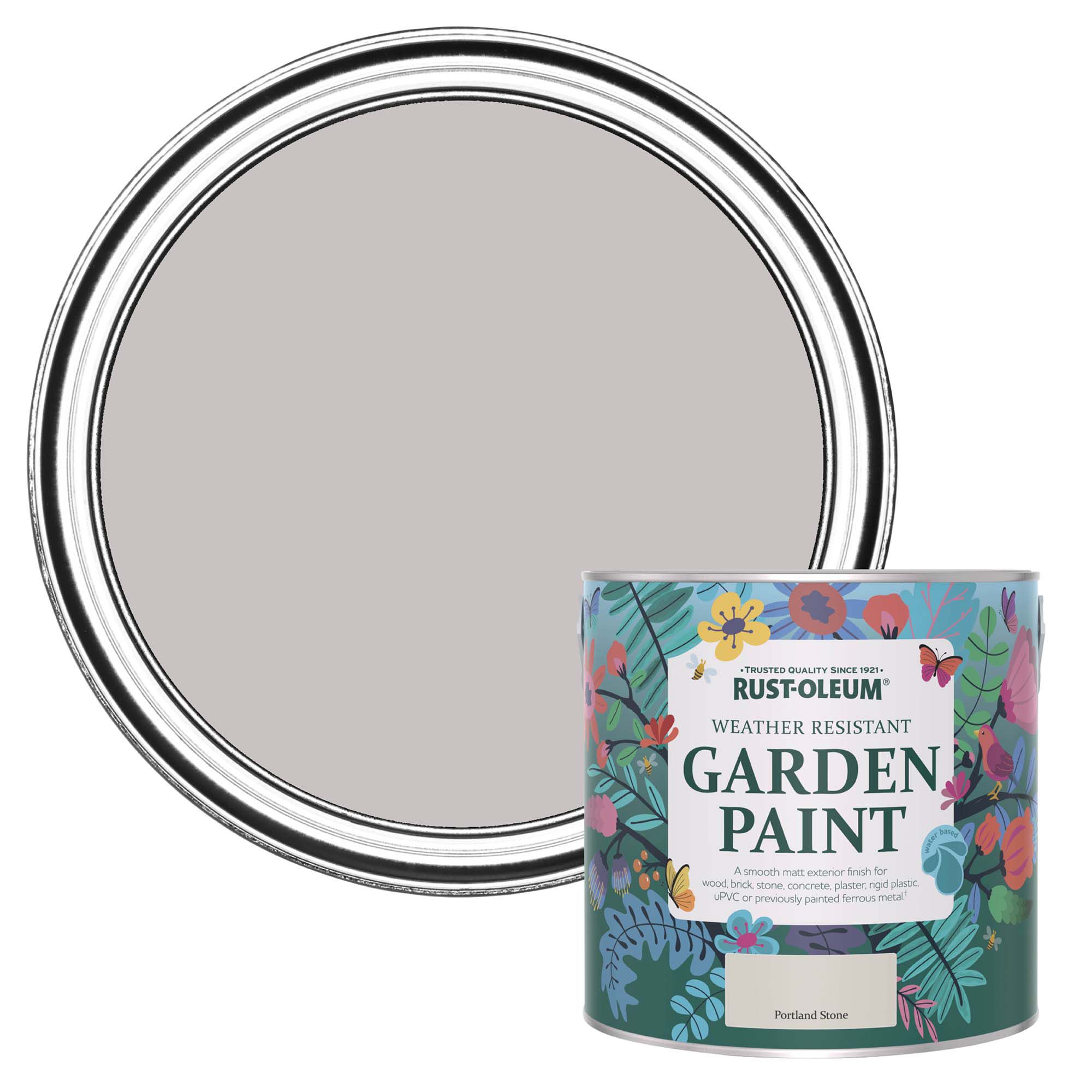 Rust-Oleum Garden Paint Portland Stone Matt Multi-surface Garden Paint, 2.5L Tin