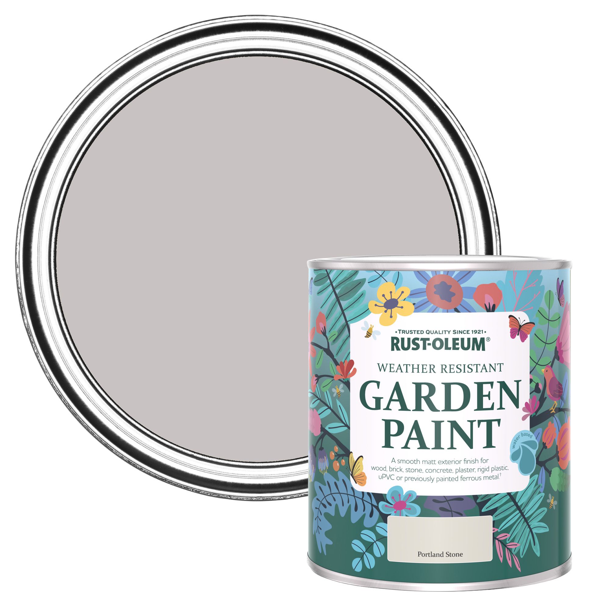 Rust-Oleum Garden Paint Portland Stone Matt Multi-surface Garden Paint, 750ml Tin