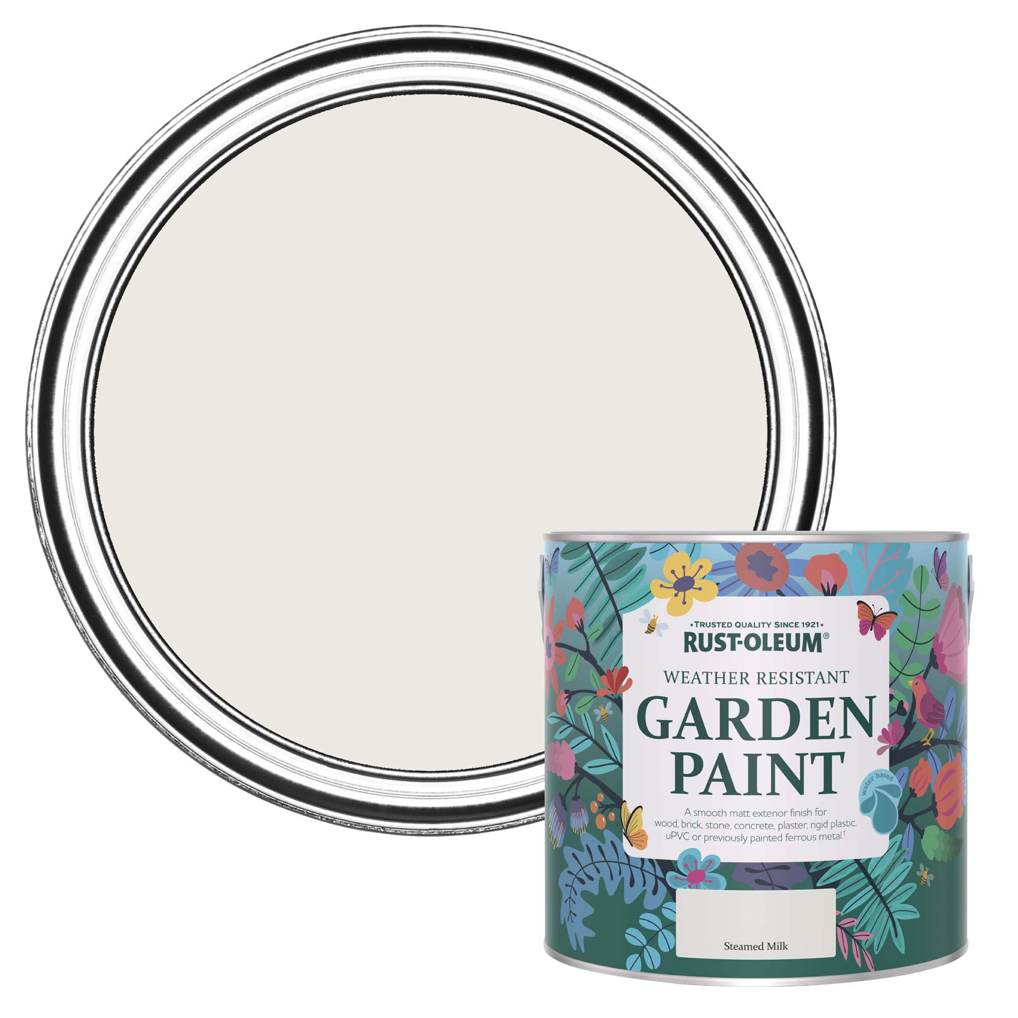 Rust-Oleum Garden Paint Steamed Milk Matt Multi-surface Garden Paint, 2.5L Tin