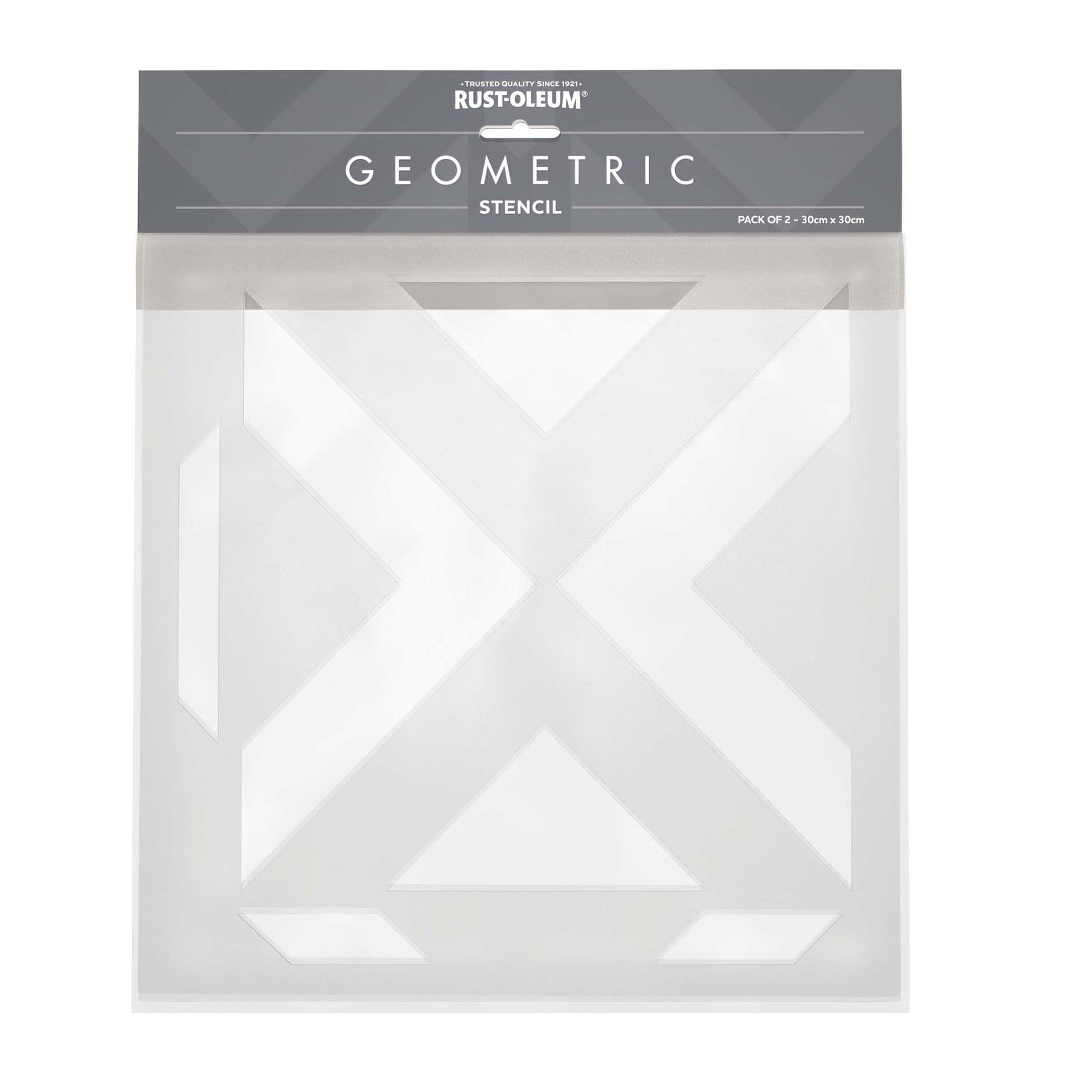 RustOleum Geometric Paint stencil, Pack of 2 DIY at B&Q