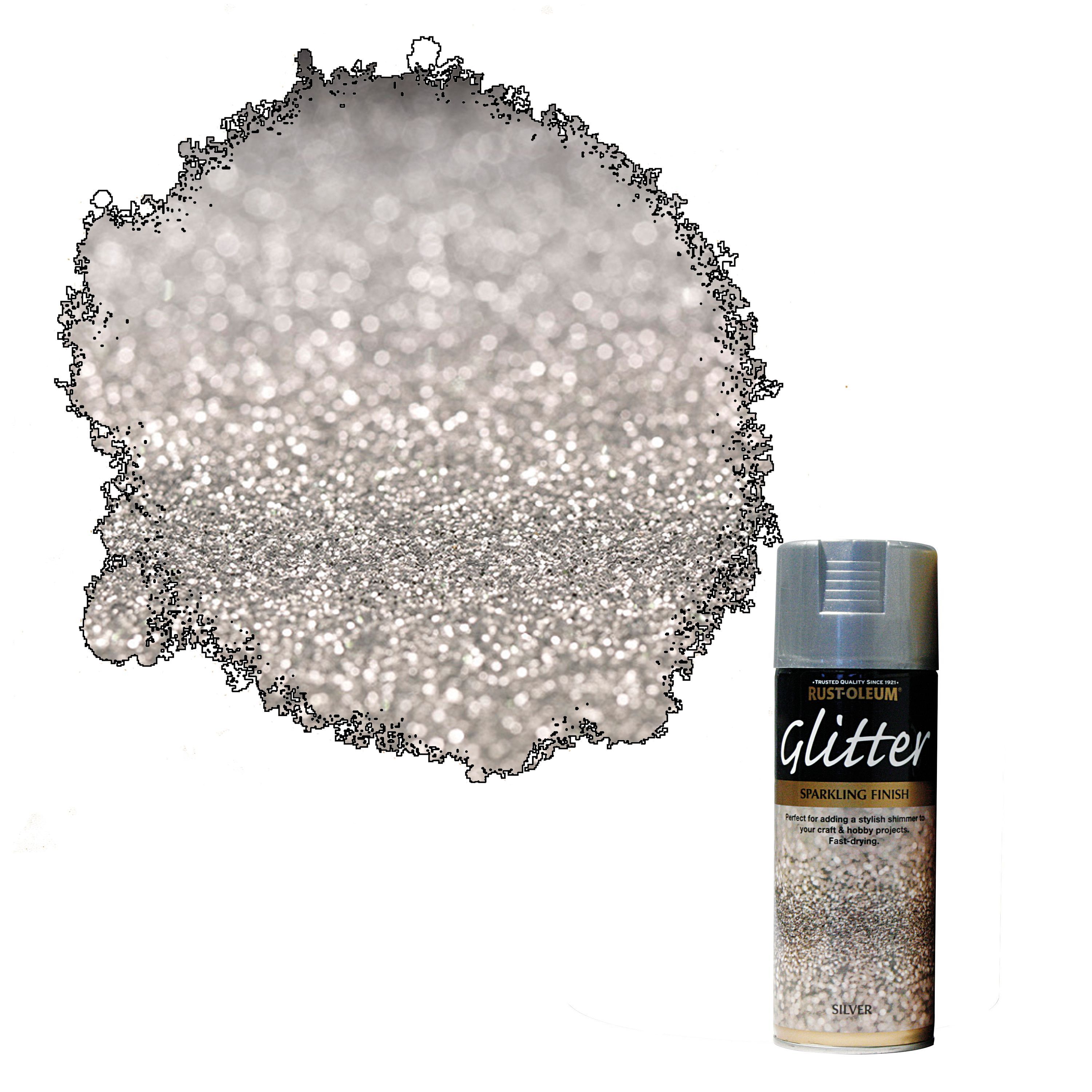Rust-Oleum Glitter Gloss Silver glitter effect Multi-surface Topcoat Spray paint, 400ml