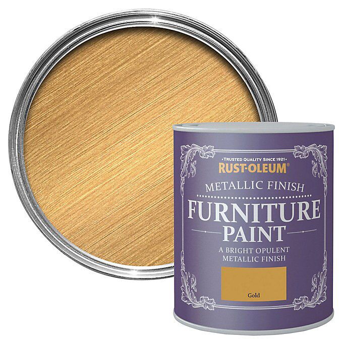 Rust-Oleum Gold effect Chalky Furniture paint, 125ml Tin