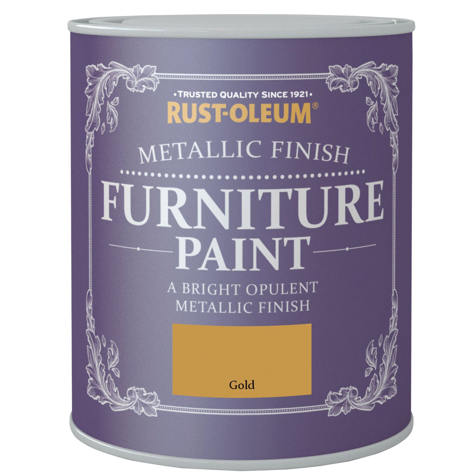 Rust-Oleum Gold effect Chalky Furniture paint, 125ml Tin