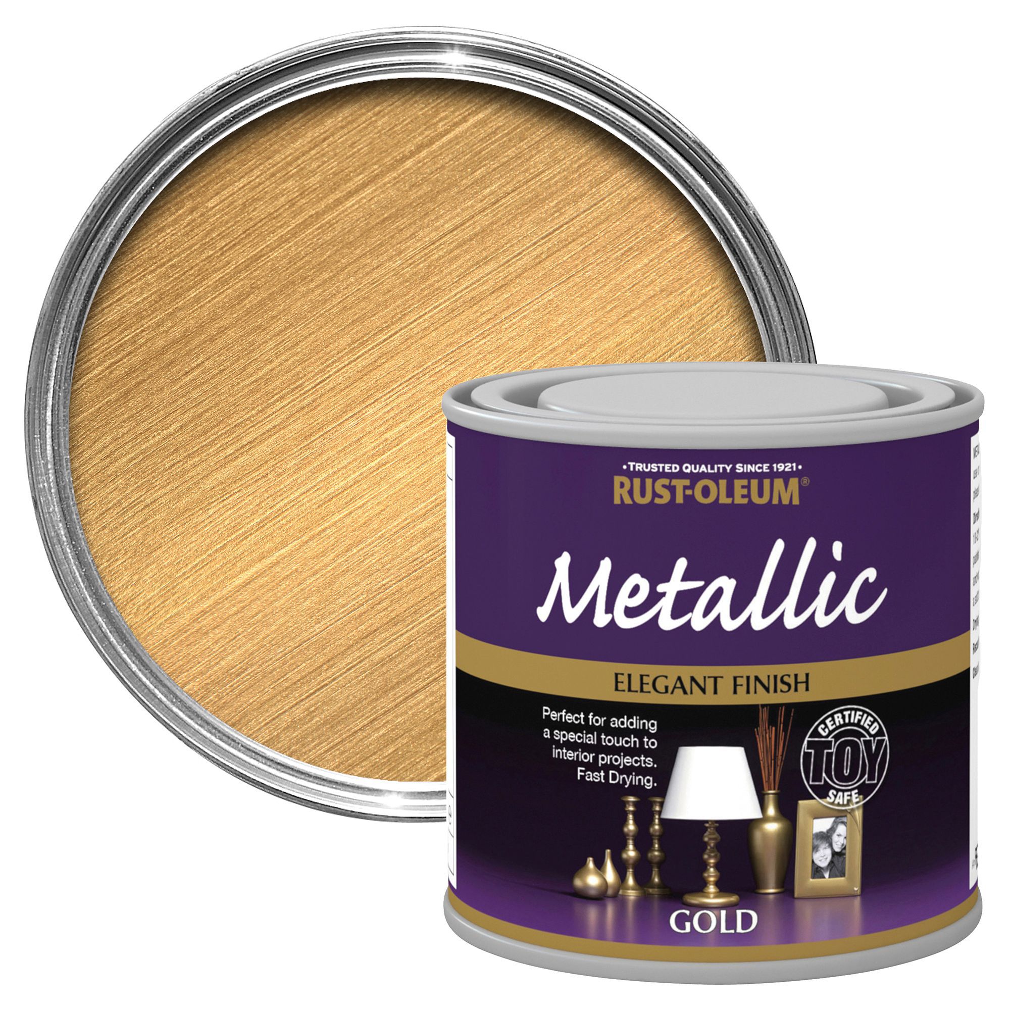 Rust-Oleum Metallic Finish Furniture Paint Gold 125ml : .co