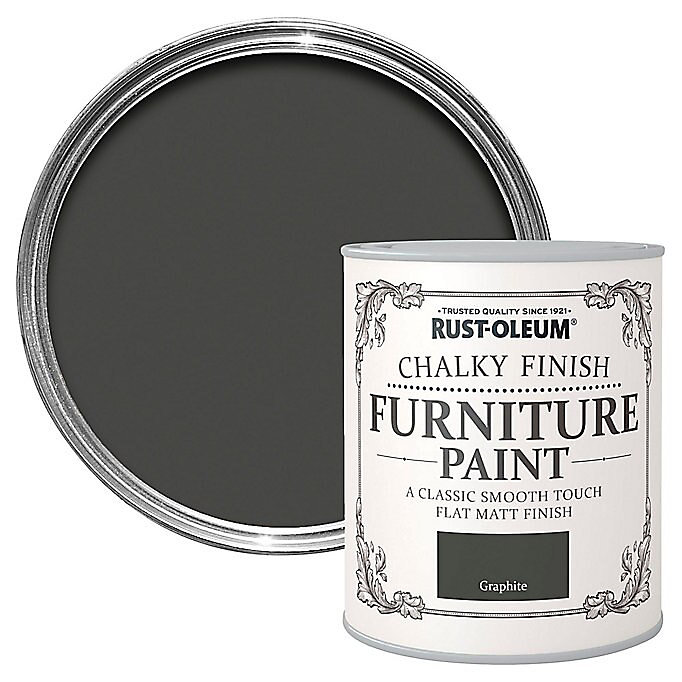 Rust Oleum Graphite Chalky Effect Matt Furniture Paint 750ml Diy At B Q - How To Make Graphite Paint