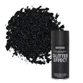 Rust-Oleum Holographic Black Glitter effect Multi-surface Topcoat Spray paint, 150ml