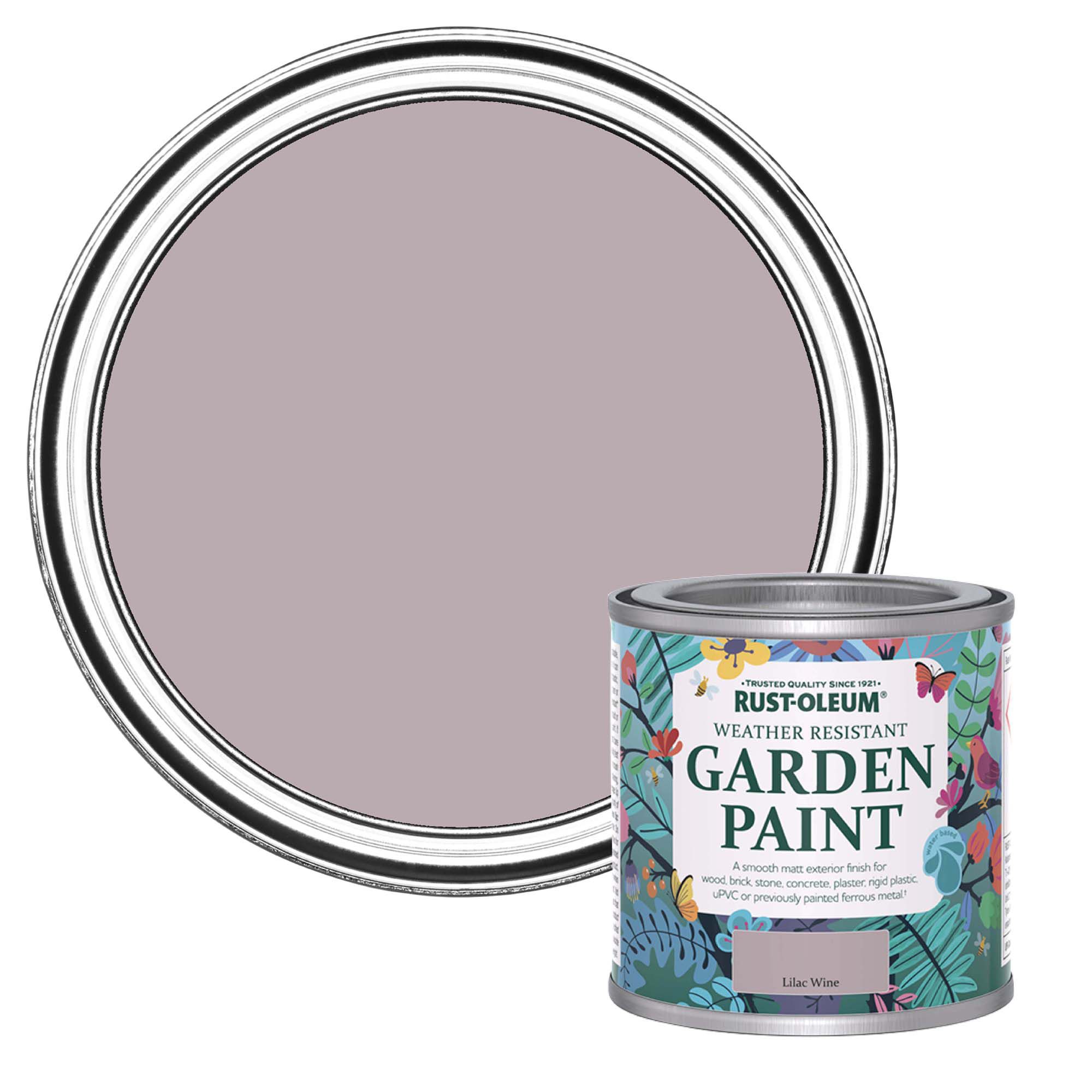 Rust-Oleum Lilac Wine Matt Multi-surface Exterior Topcoat Paint, 125ml Tin