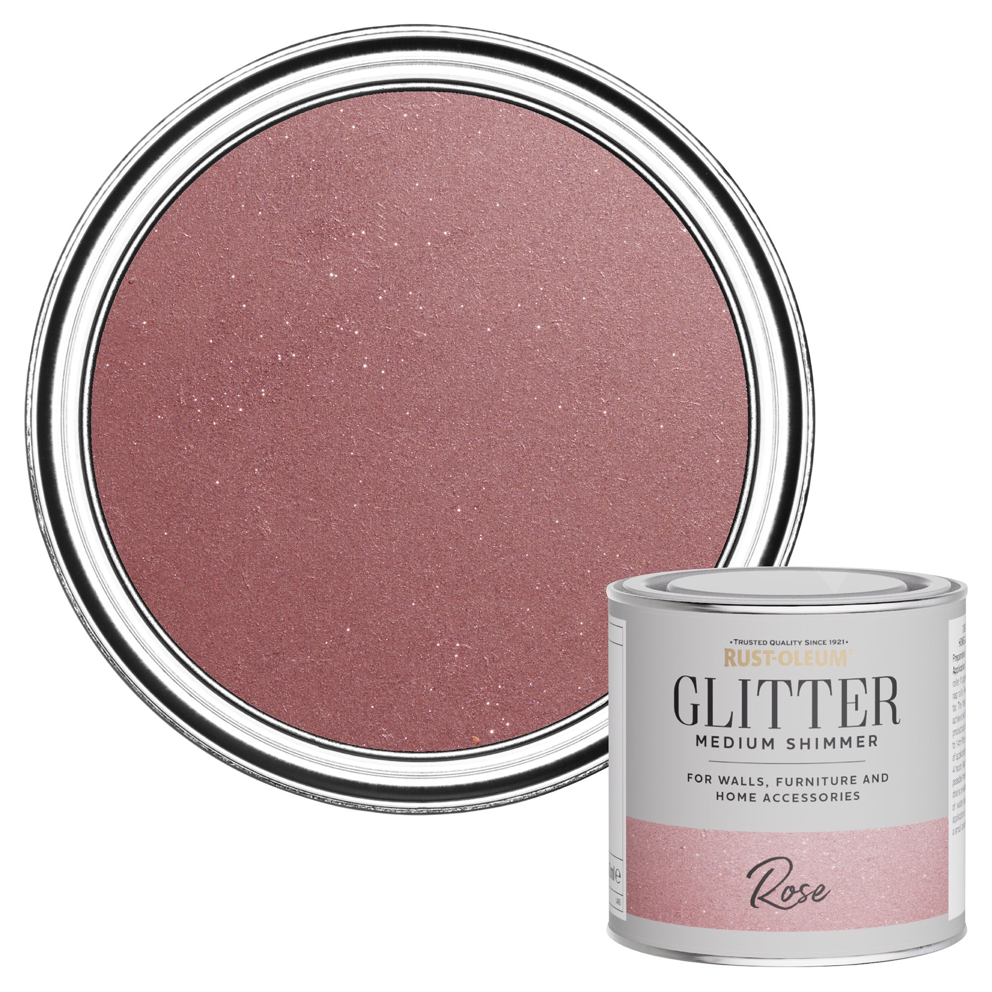 Rust-Oleum Medium Shimmer Rose Glitter effect Mid sheen Multi-surface Topcoat Paint glitter, 250ml