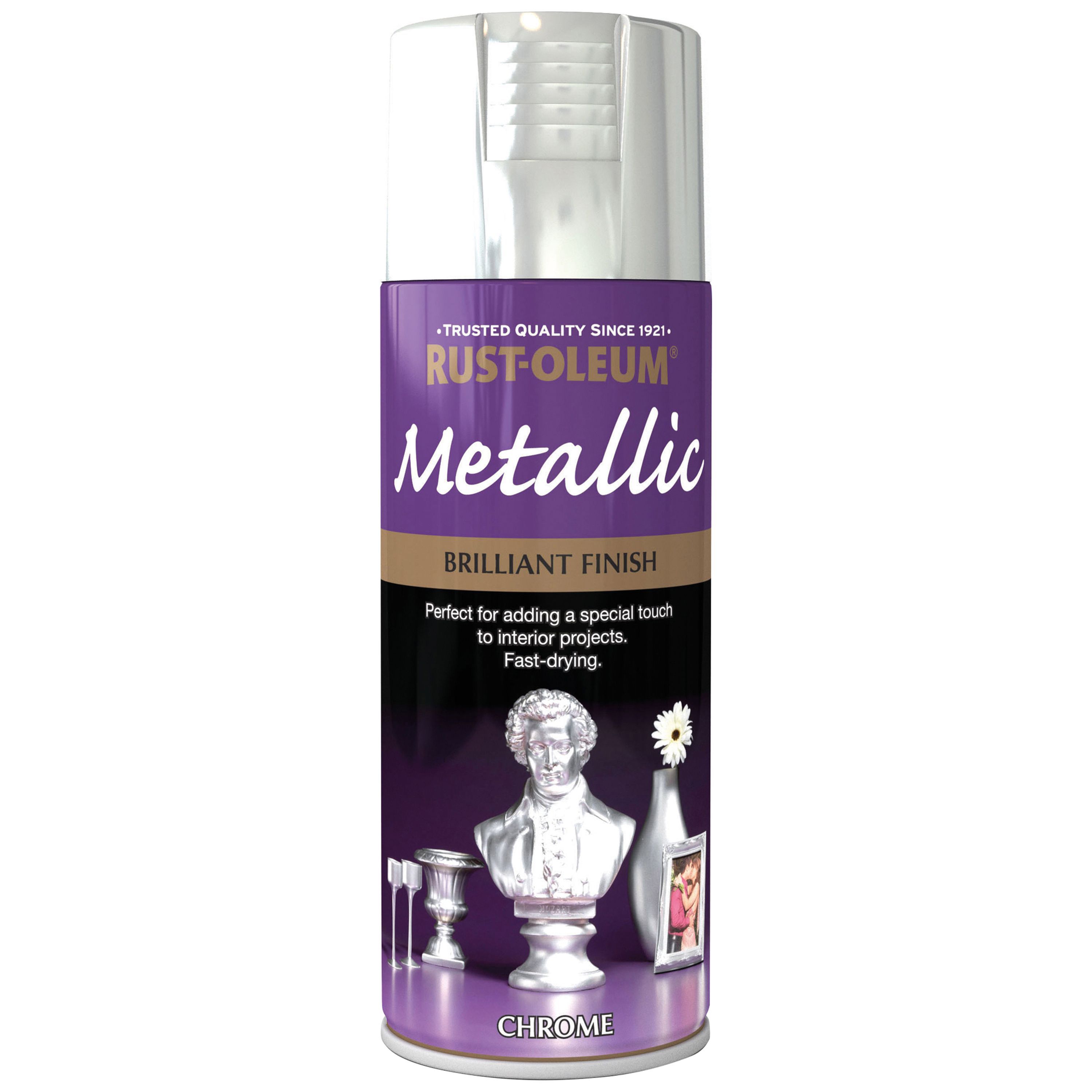 Rust-Oleum Metallic Chrome Effect Multi-surface Spray Paint, 400ml ...