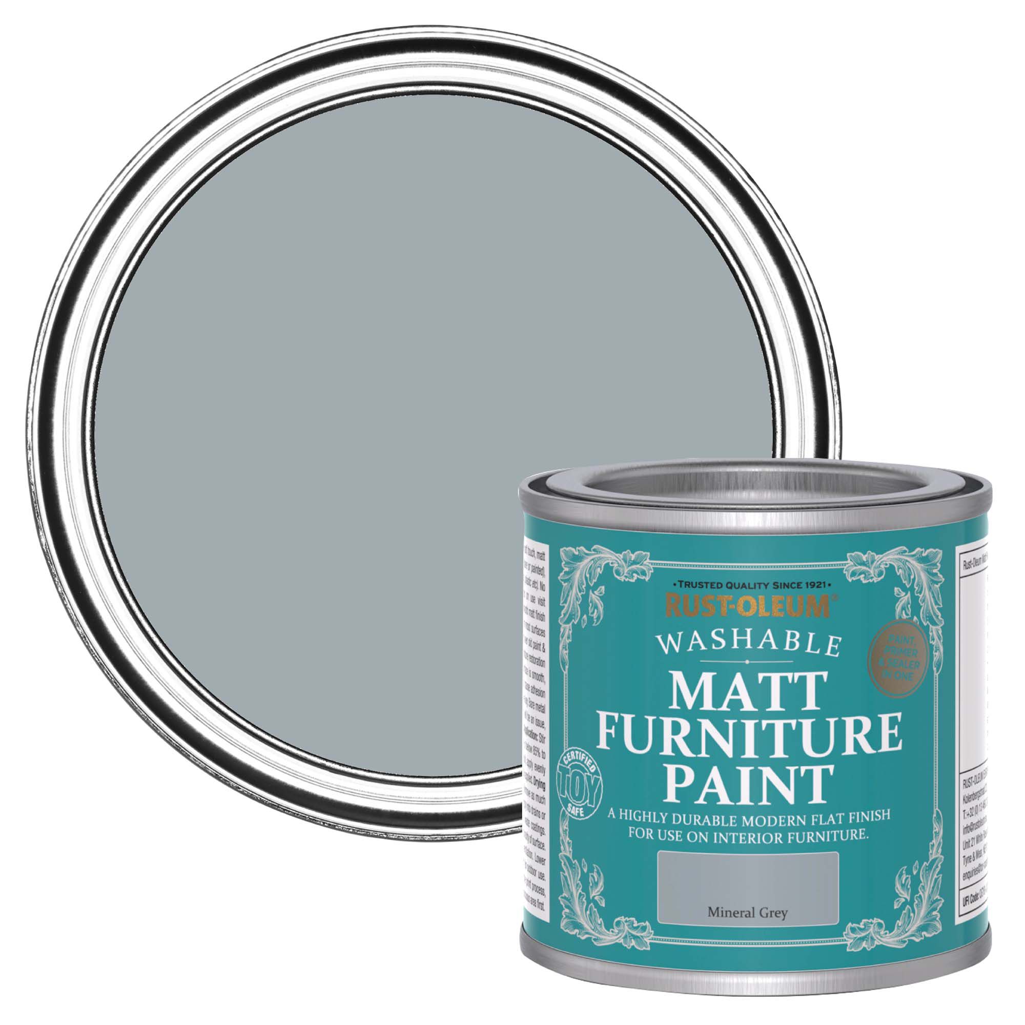 Rust-Oleum Mineral Grey Matt Furniture paint, 125ml