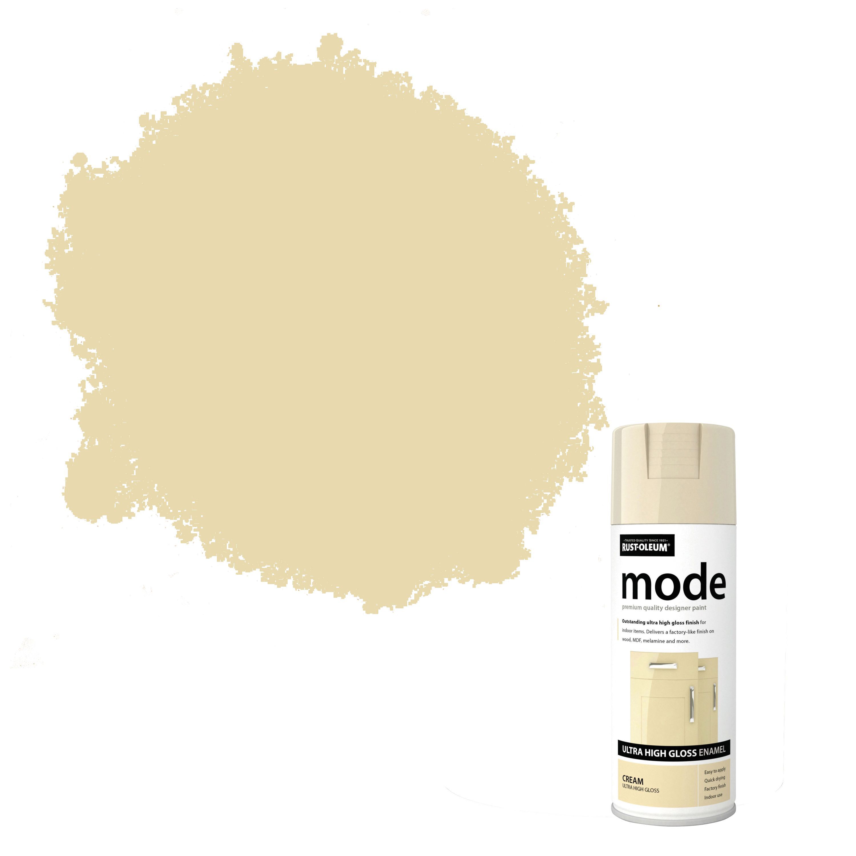 RustOleum Mode Cream Gloss Multisurface Spray paint, 400ml DIY at B&Q