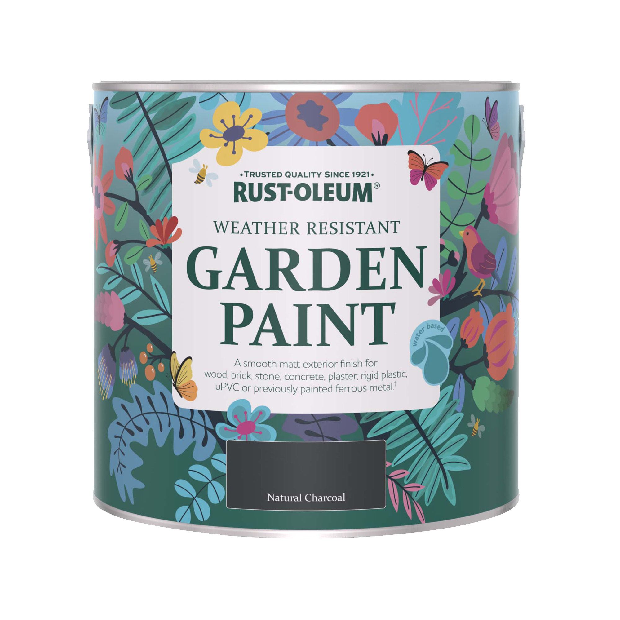 Rust-Oleum Natural Charcoal Matt Multi-surface Exterior Topcoat Paint, 2.5L Tin