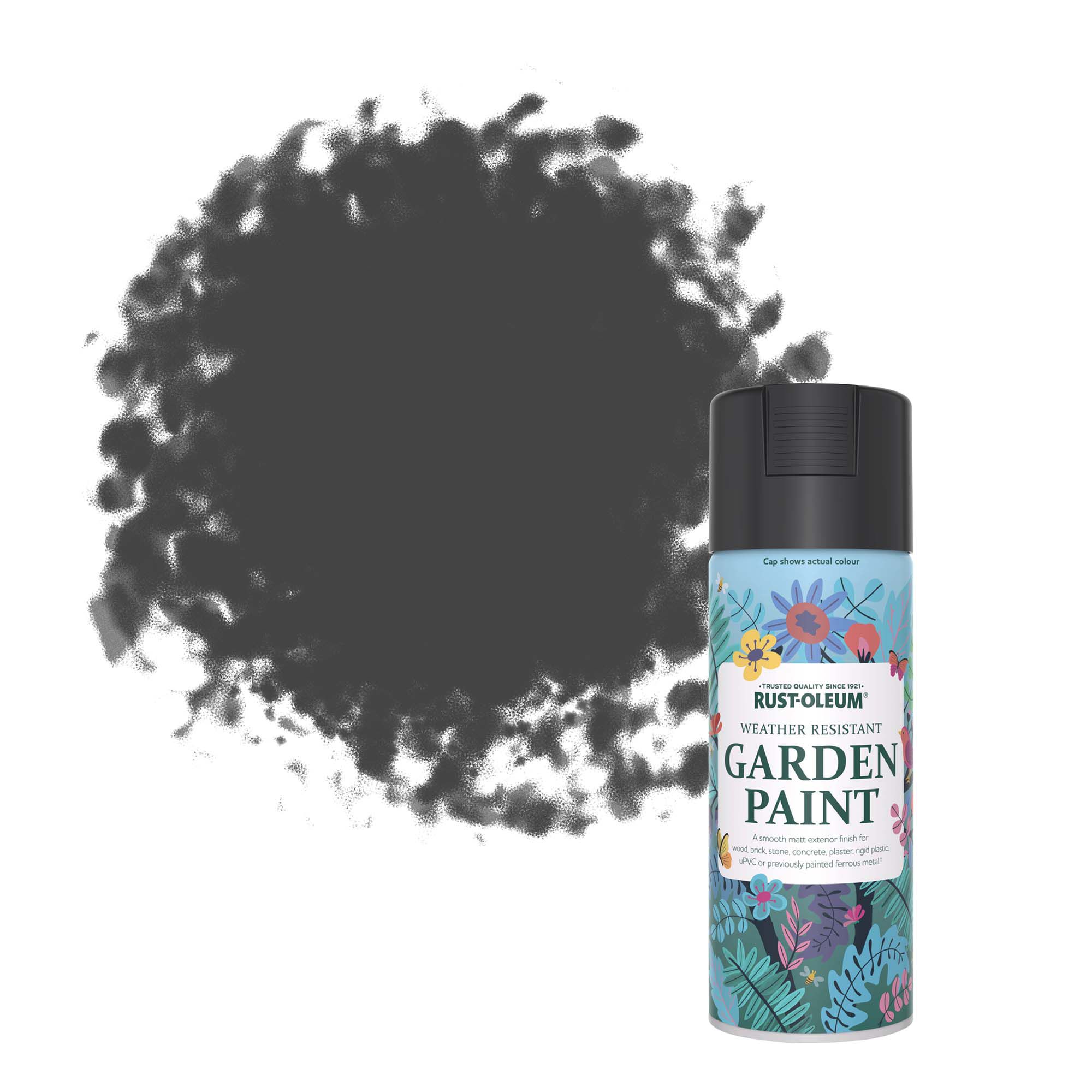 Rust-Oleum Natural Charcoal Matt Multi-surface Exterior Topcoat Paint, 400ml Spray can